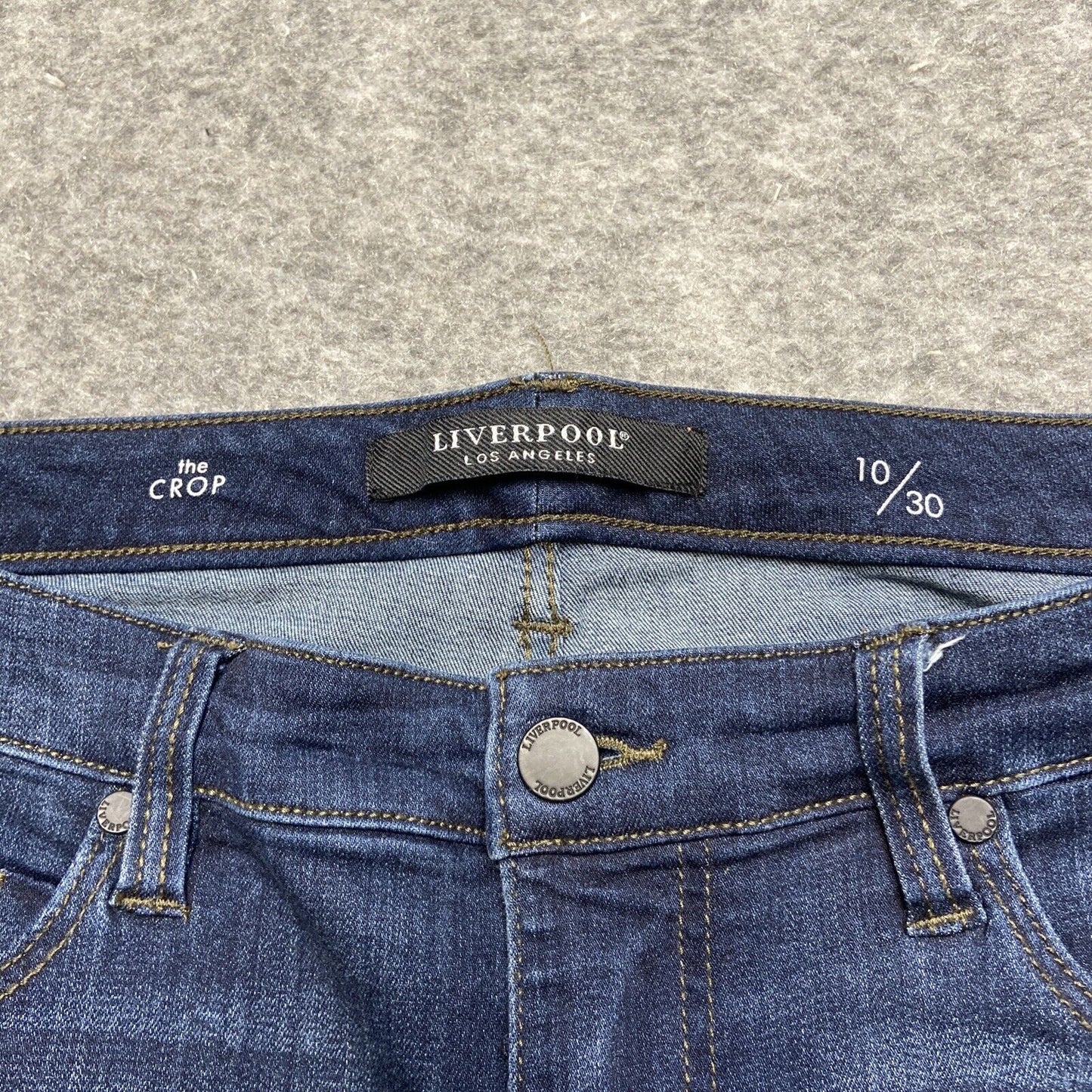 Liverpool The Crop Jeans Women's Size 10 / 30 Dark Blue Denim
