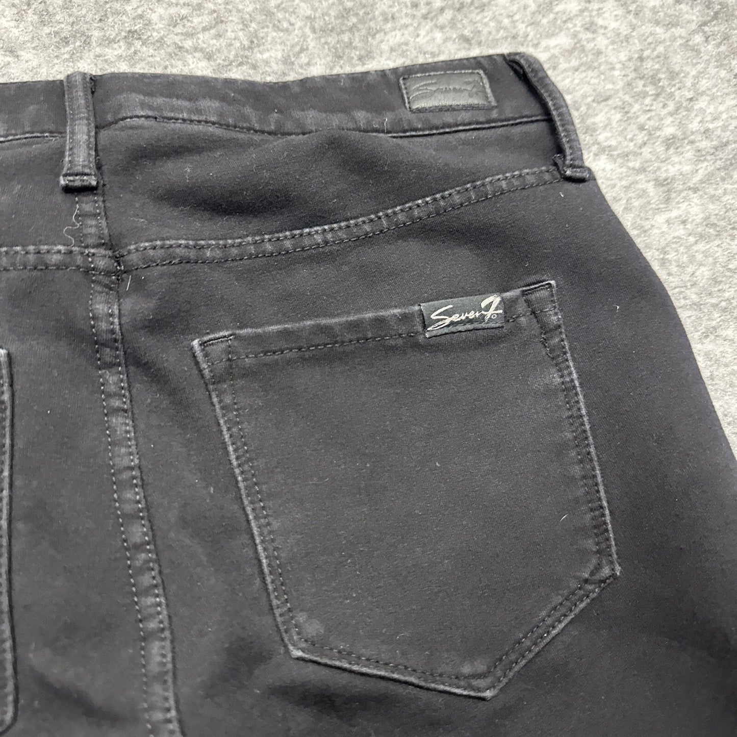 Seven 7 Brooks Knit Denim Leggings Women's Size 4 Black Stretch Denim Pants