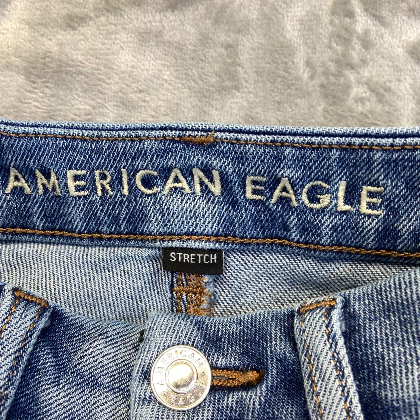 American Eagle Women's Curvy Mom Jeans Size 00 Blue Distressed Denim