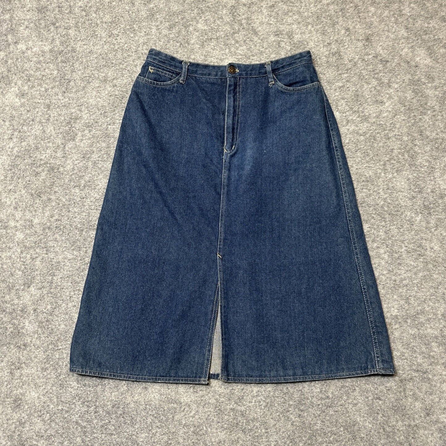 Vintage N'EST-CE PAS? Midi Denim Skirt Women's Size 13/14 Blue Medium Wash Denim