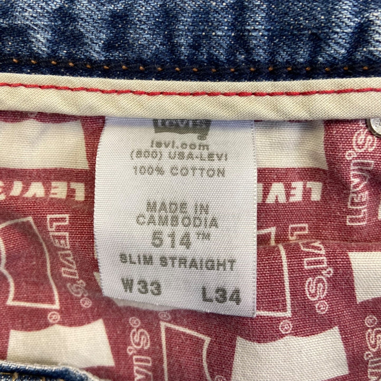 Vintage Levi's Men's 514 Slim Straight Cutoff Denim Shorts 33 Blue Jorts