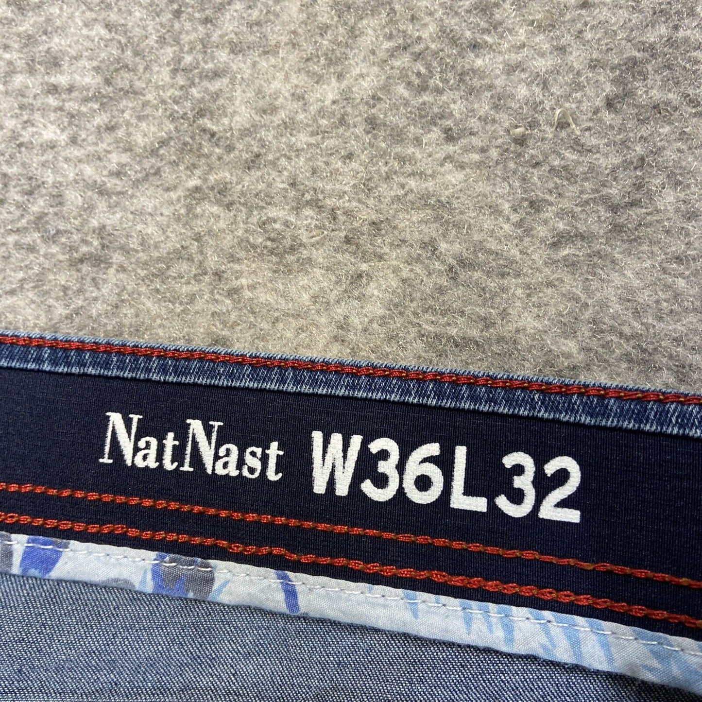 Nat Nast Straight Jeans Men's Size 36x32 Blue Dark Wash Faded Denim