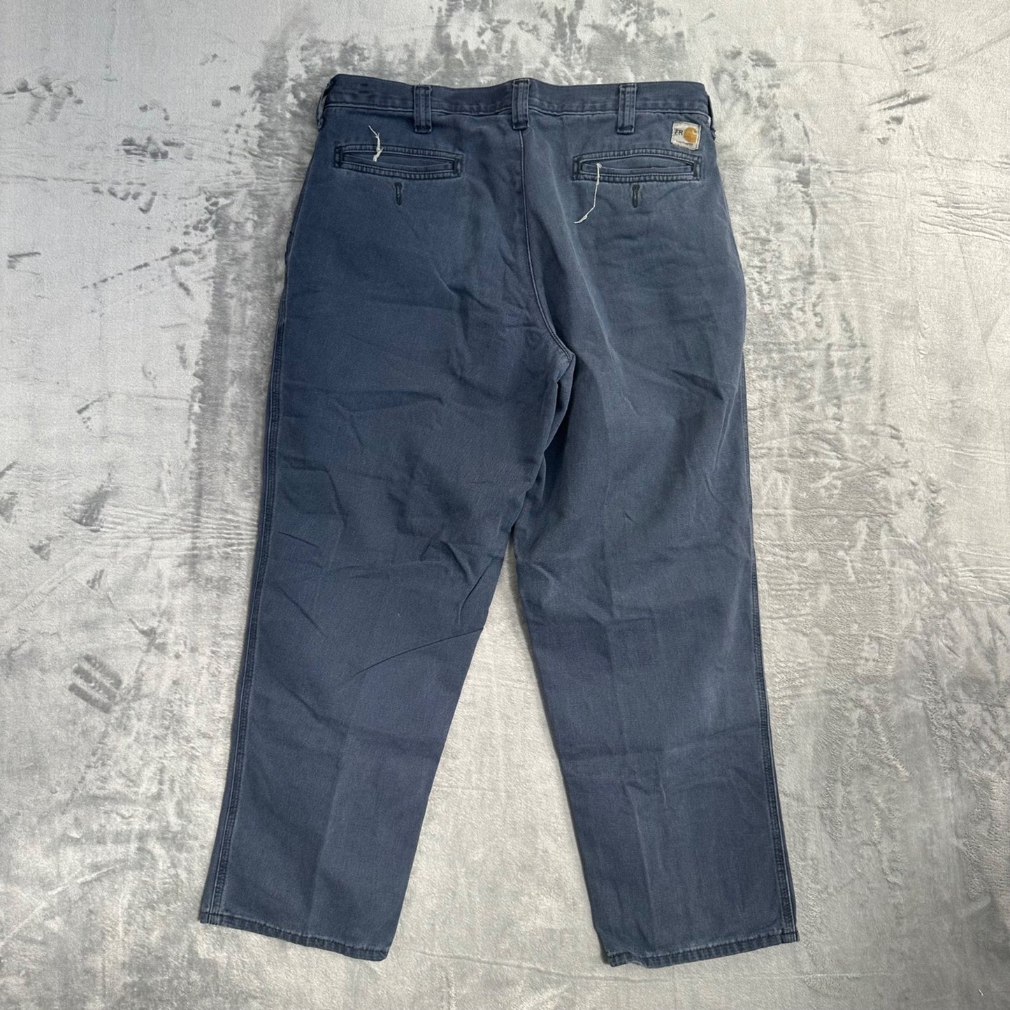 Carhartt FR Men's Straight Pants 36x30 Dark Blue Work Pants Flame Resistant