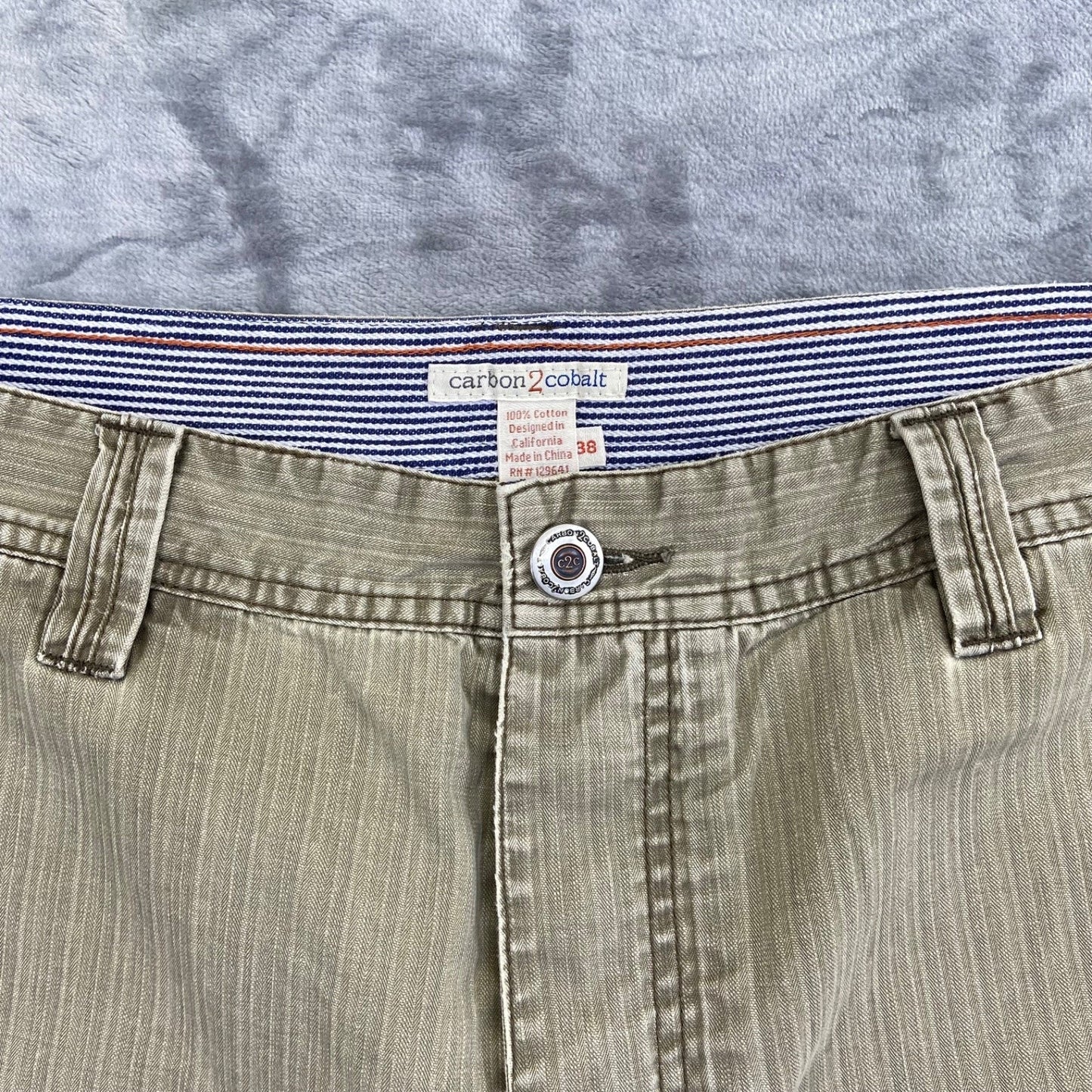Carbon2Cobalt Men's Khaki Pants Size 38 Regular Cotton Casual