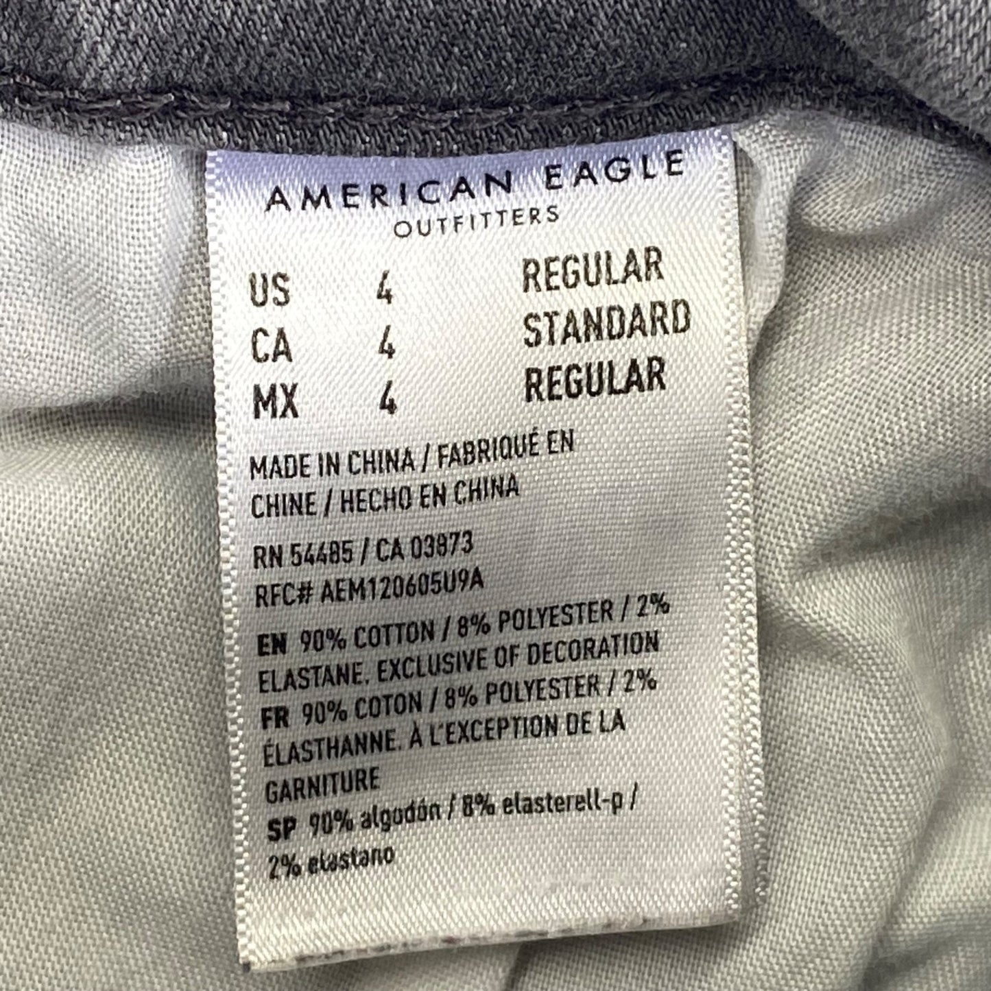 American Eagle Women's Skinny Jeans Size 4 Gray Distressed