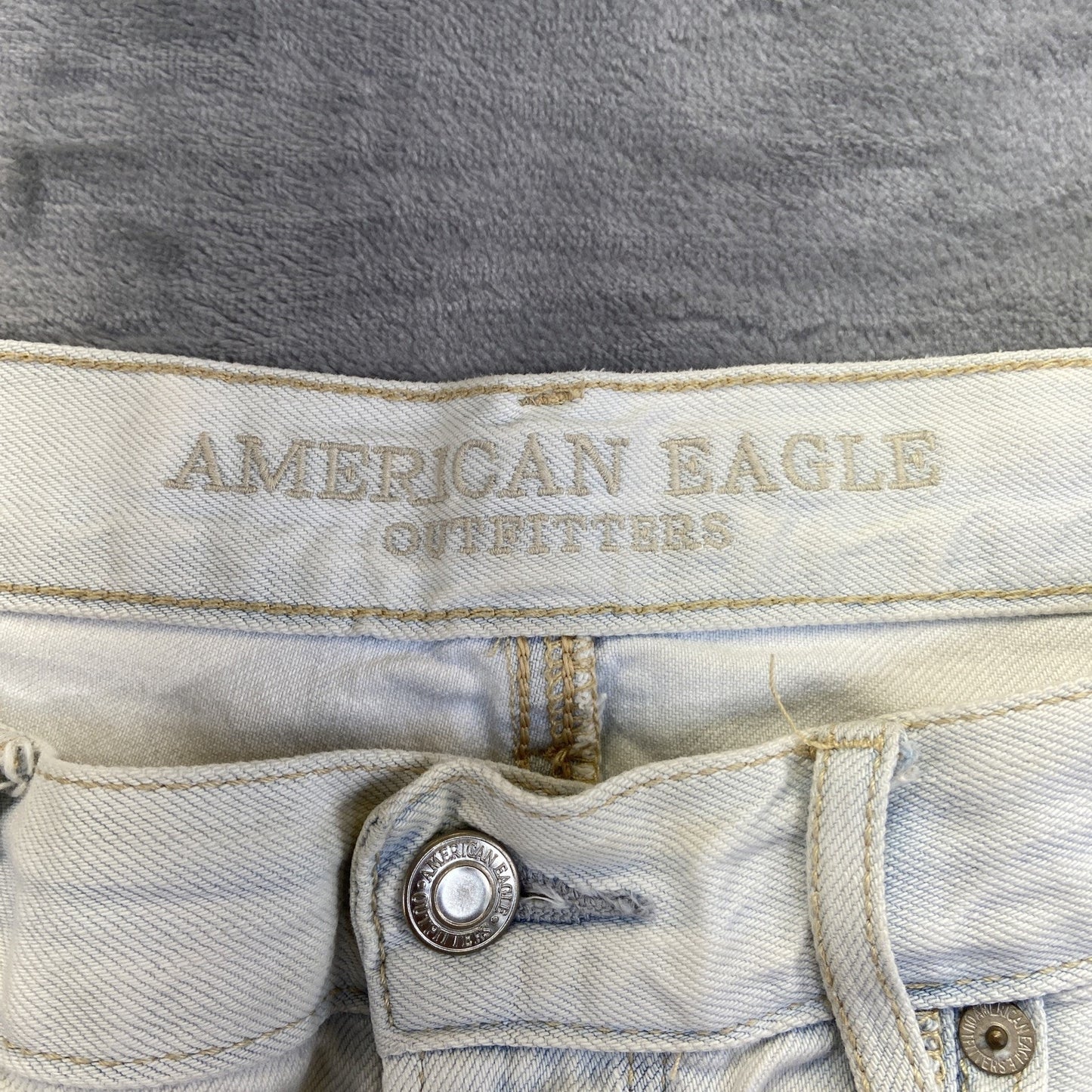 American Eagle Wide Leg Crop Jeans Women's Size 10 R Blue Denim