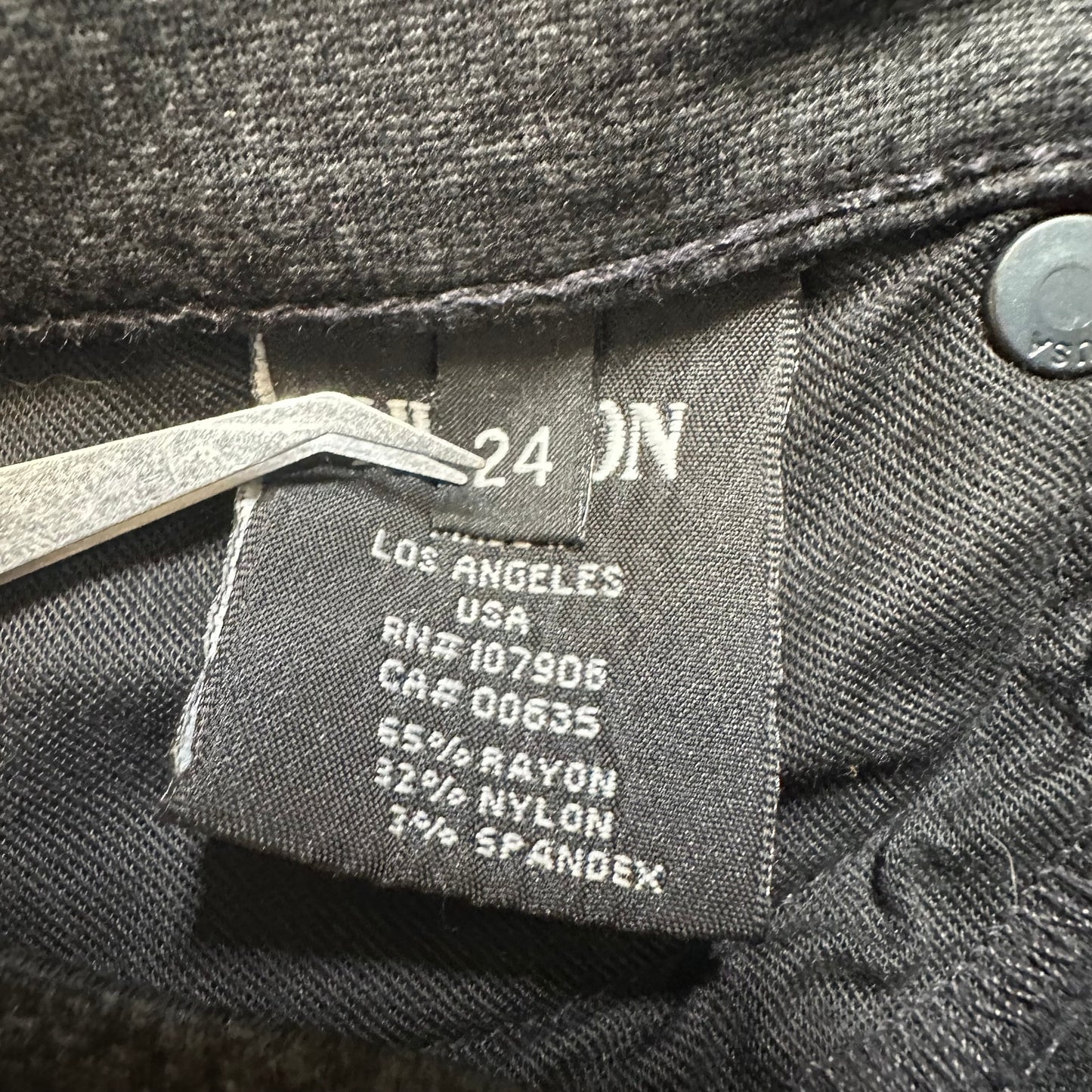 Hudson Skinny Jeans Women's Size 24 Black Marble Denim