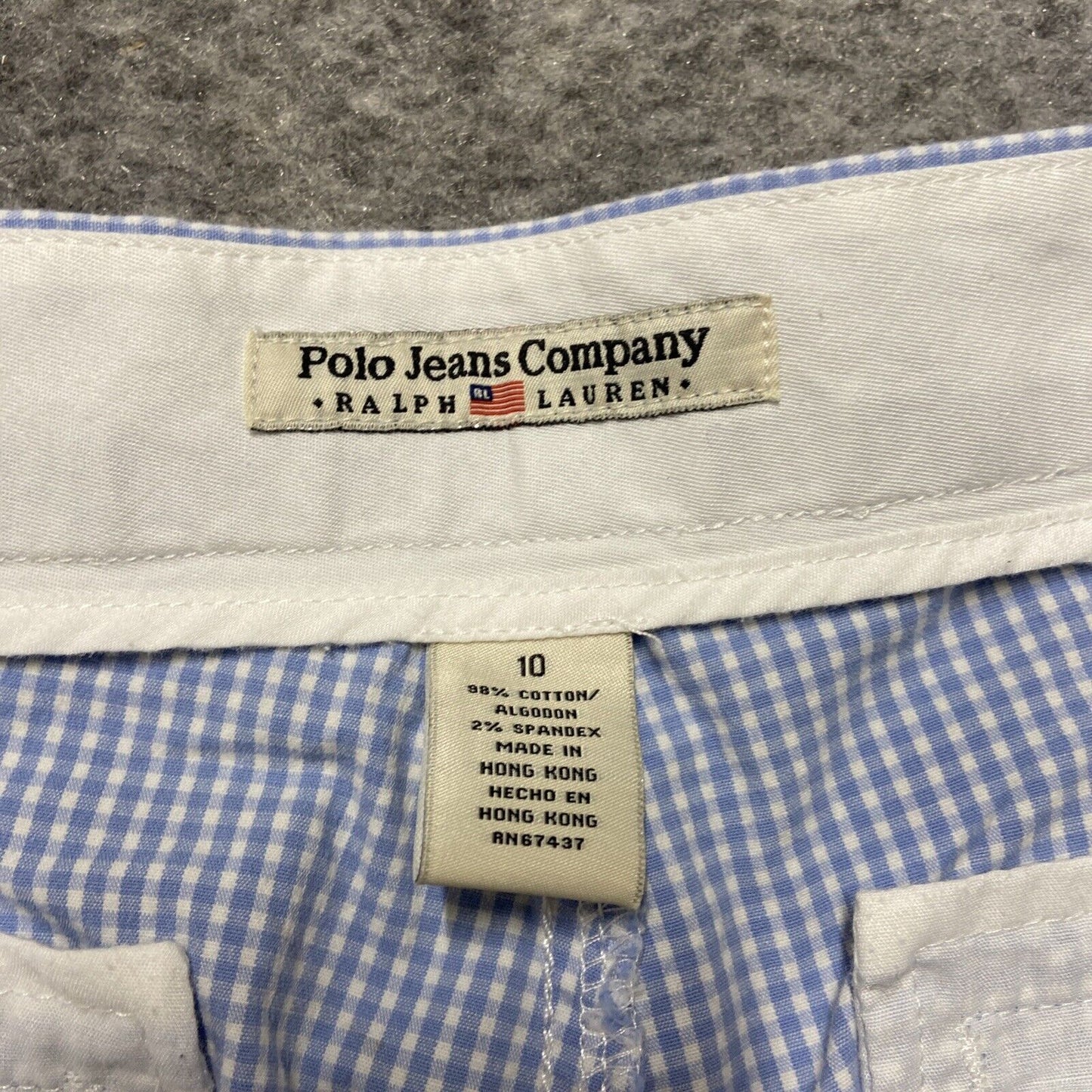 Polo Jeans Co. Ralph Lauren Pants Women's Size 10 Blue Gingham Checkered Plaid