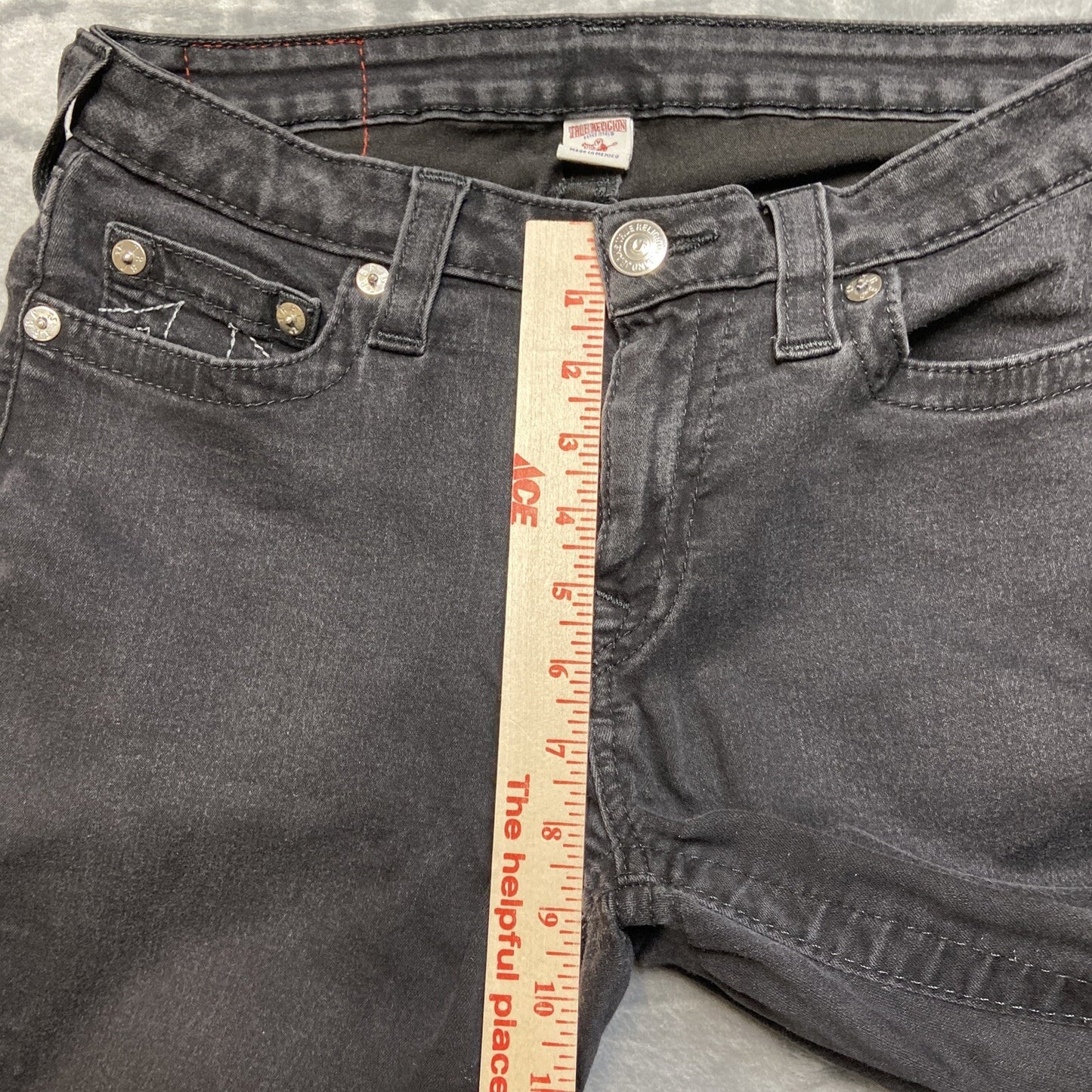 True Religion Skinny Jeans Women’s Size 31 Black Denim *Stretch Marks*