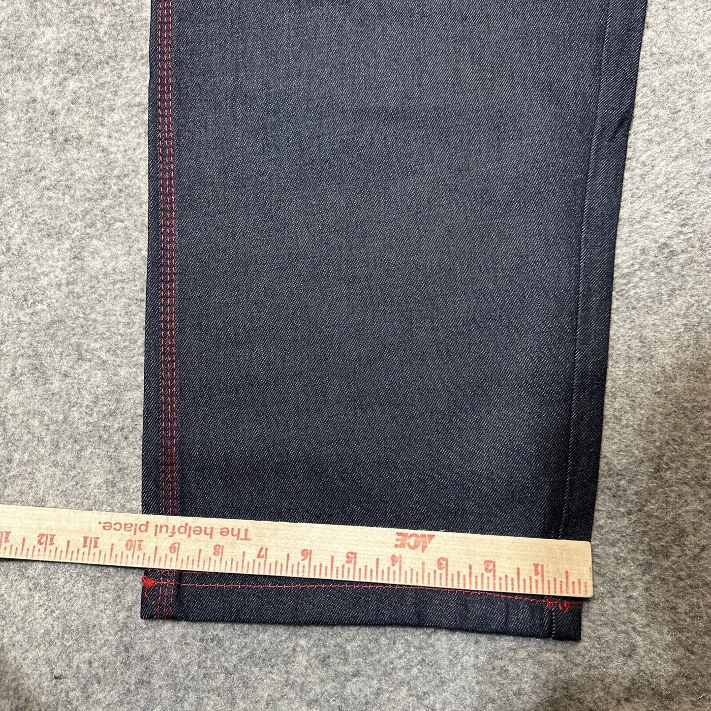 Vintage New RISK Relaxed Straight Jeans Men's Size 34x34 Blue Red Stitch Denim
