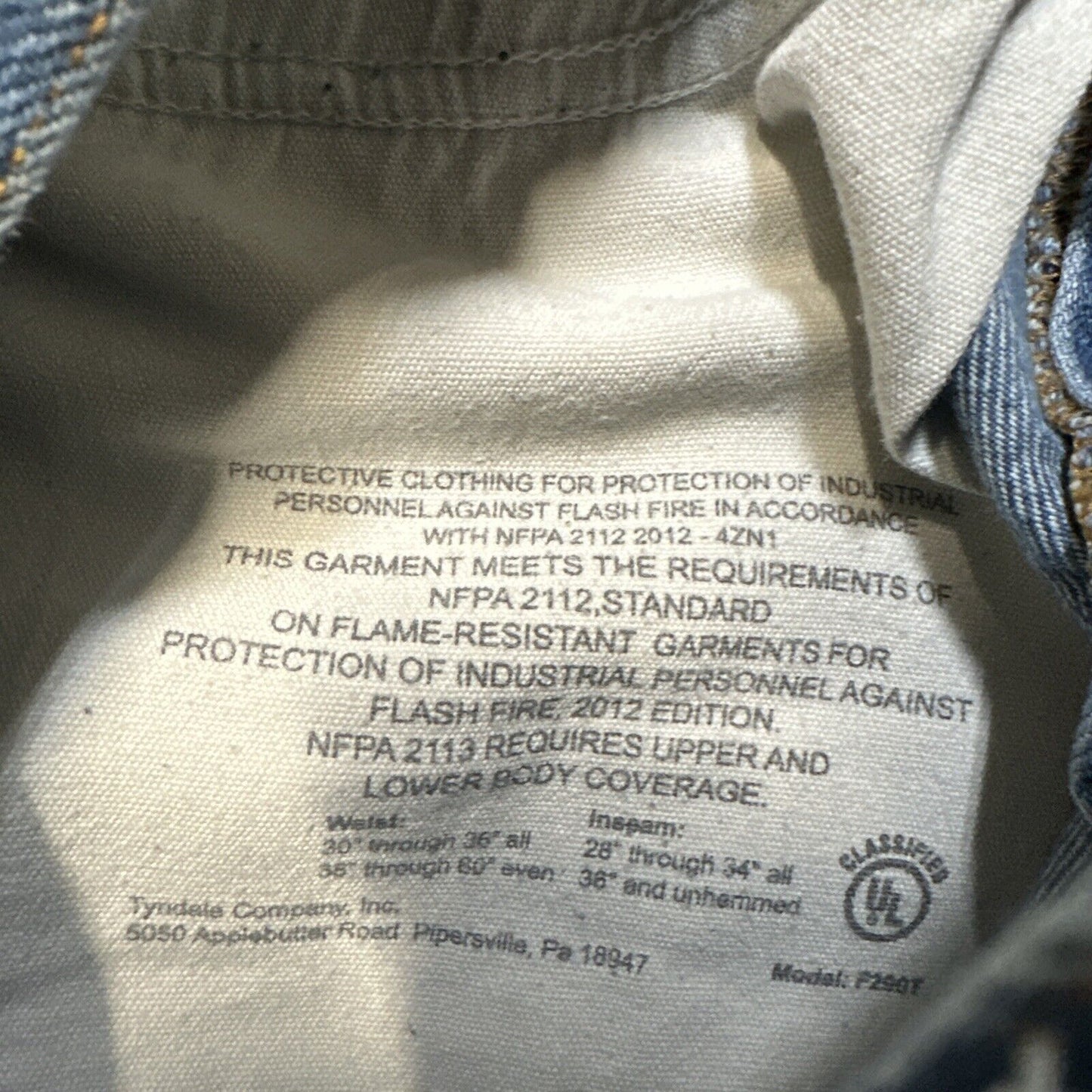 Tyndale FR Straight Jeans Men's Size 32x30 Blue Medium Wash Denim