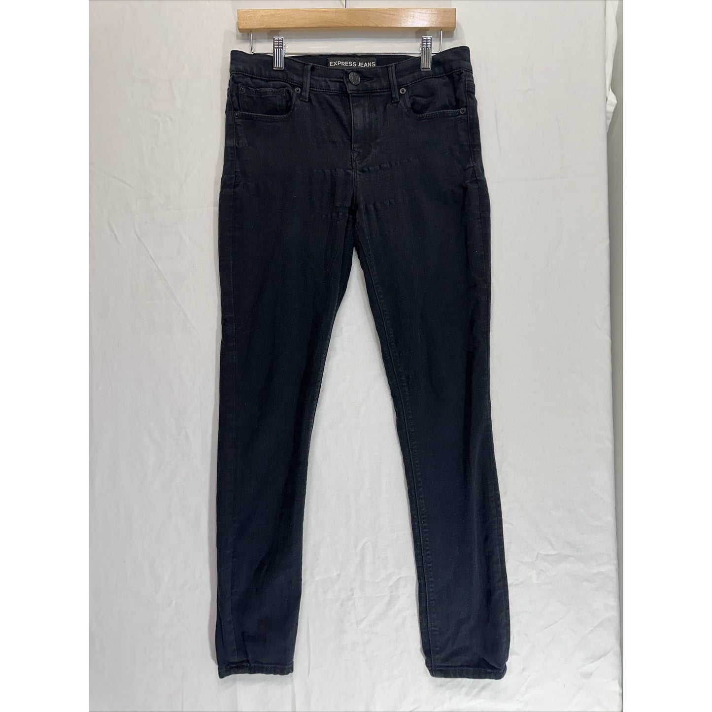 Express Jeans Women's Size 6R Mid Rise Jegging Black Slim Fit Denim
