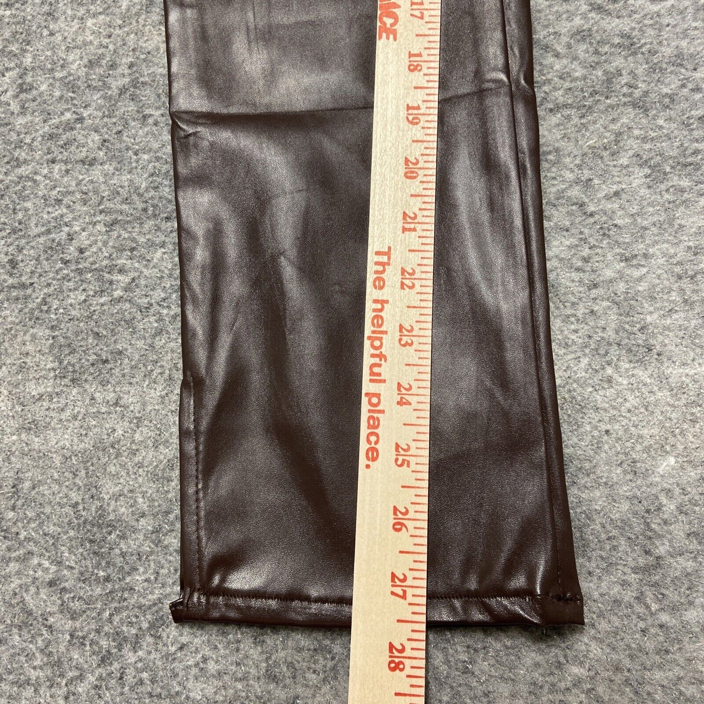 Suzanne Betro Faux Leather Leggings Women's Size M Brown Pull on Side Zip Pants