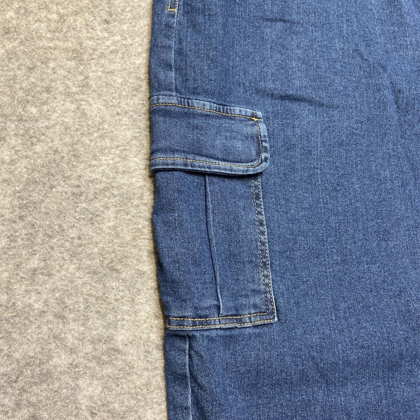 Vintage Duke Haband Cargo Jeans Men's Size 44/M Dark Blue Elastic Waist Denim