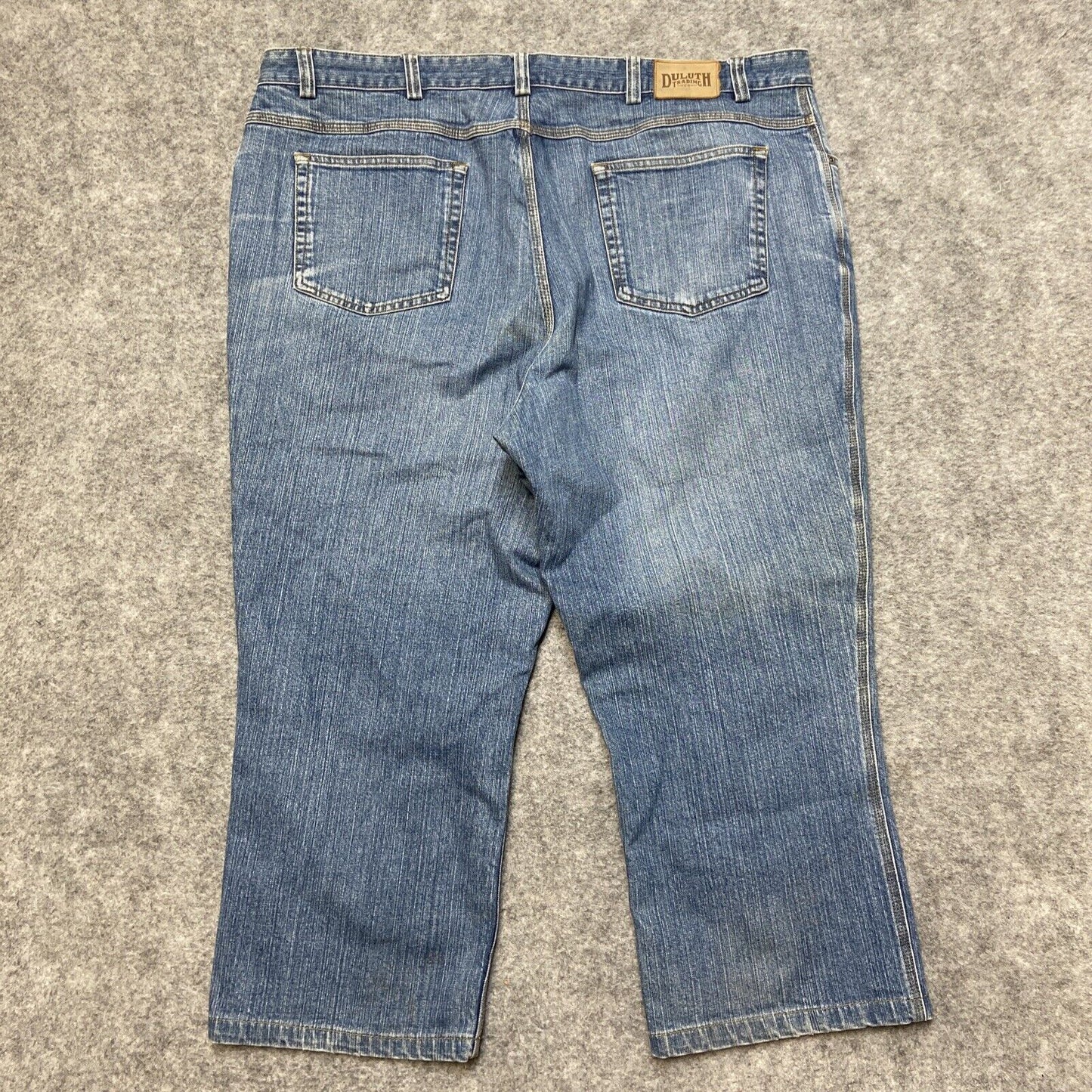Duluth Trading Straight Jeans Men's Size 46x27 Blue Faded Denim Work Jeans