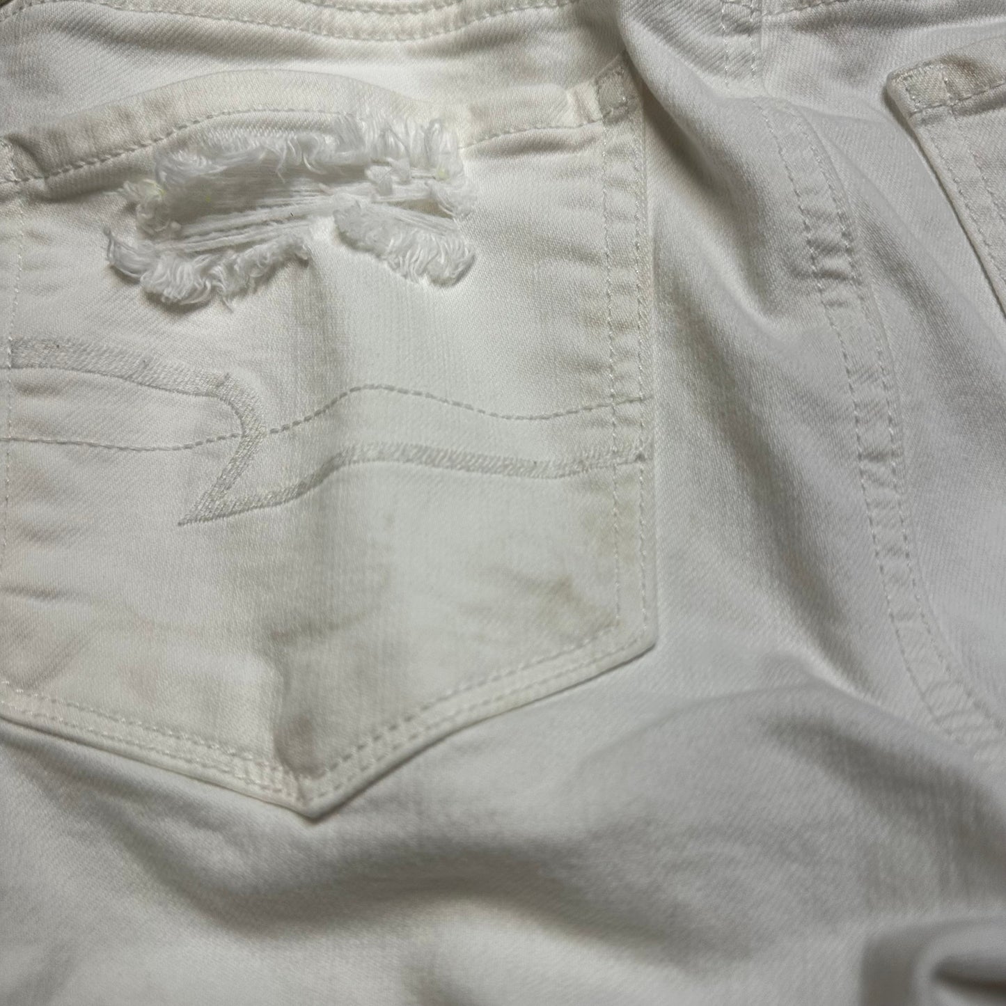 American Eagle Super Stretch X Jegging Crop Jeans Women 2 XLong White Distressed