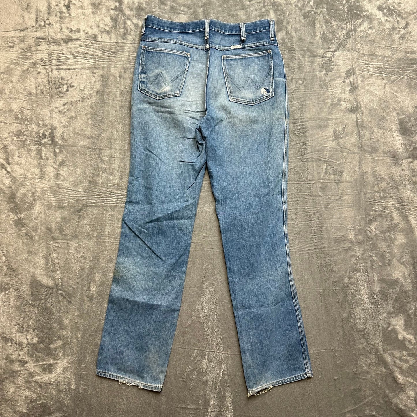 Wrangler Distressed Straight Jeans Mens Size 32 Blue