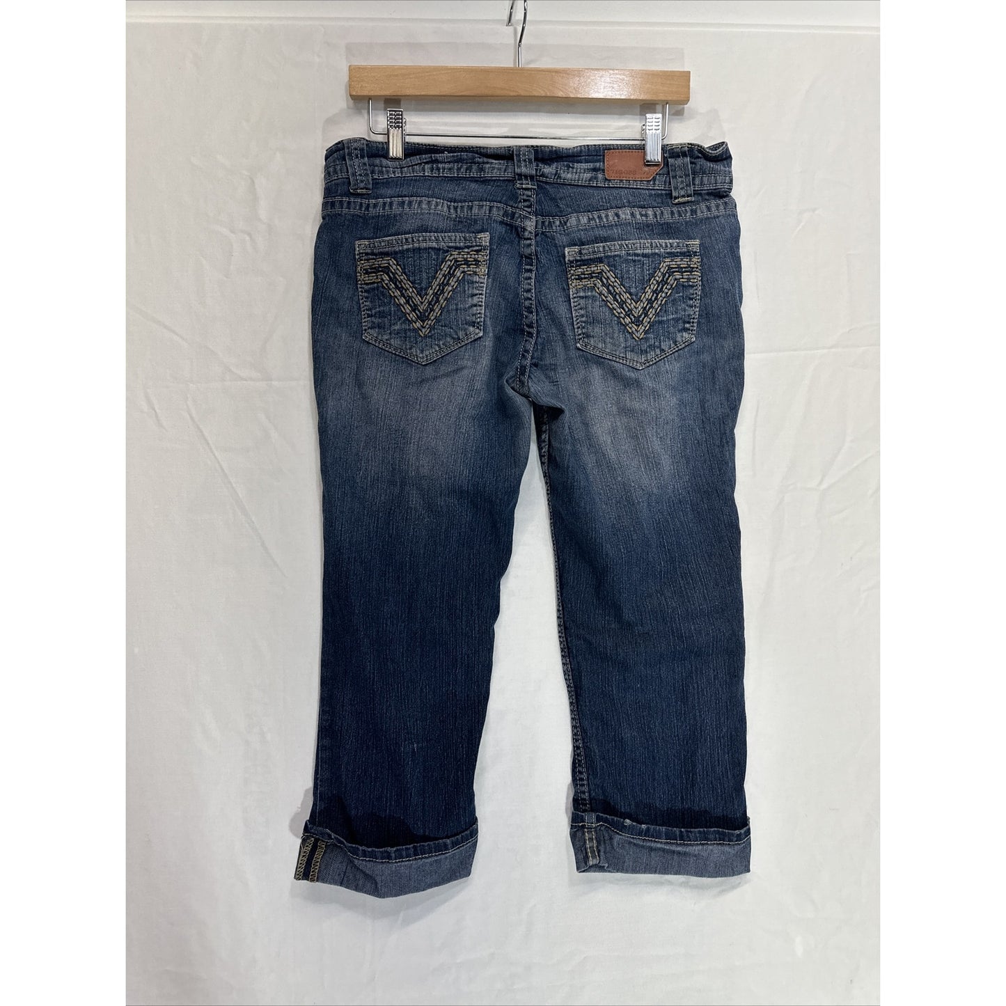 Vigoss Cuffed Capri Jeans Women’s Size 9 Blue Dark Wash Stretch Denim
