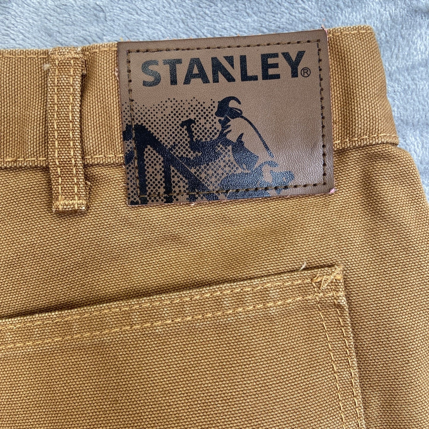 New Stanley Duck Canvas Carpenter Pants Men's Size 38x30 Tan Brown