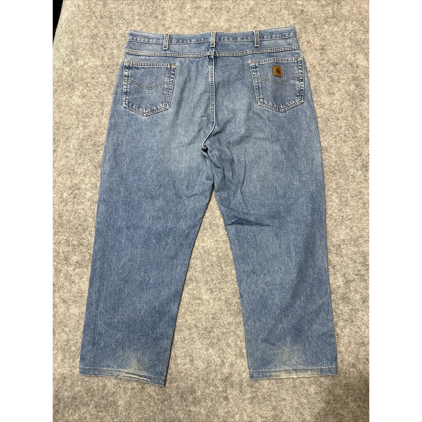 Carhartt Relaxed Fit Men's Straight Jeans Size 44x30 Blue Light Wash Denim