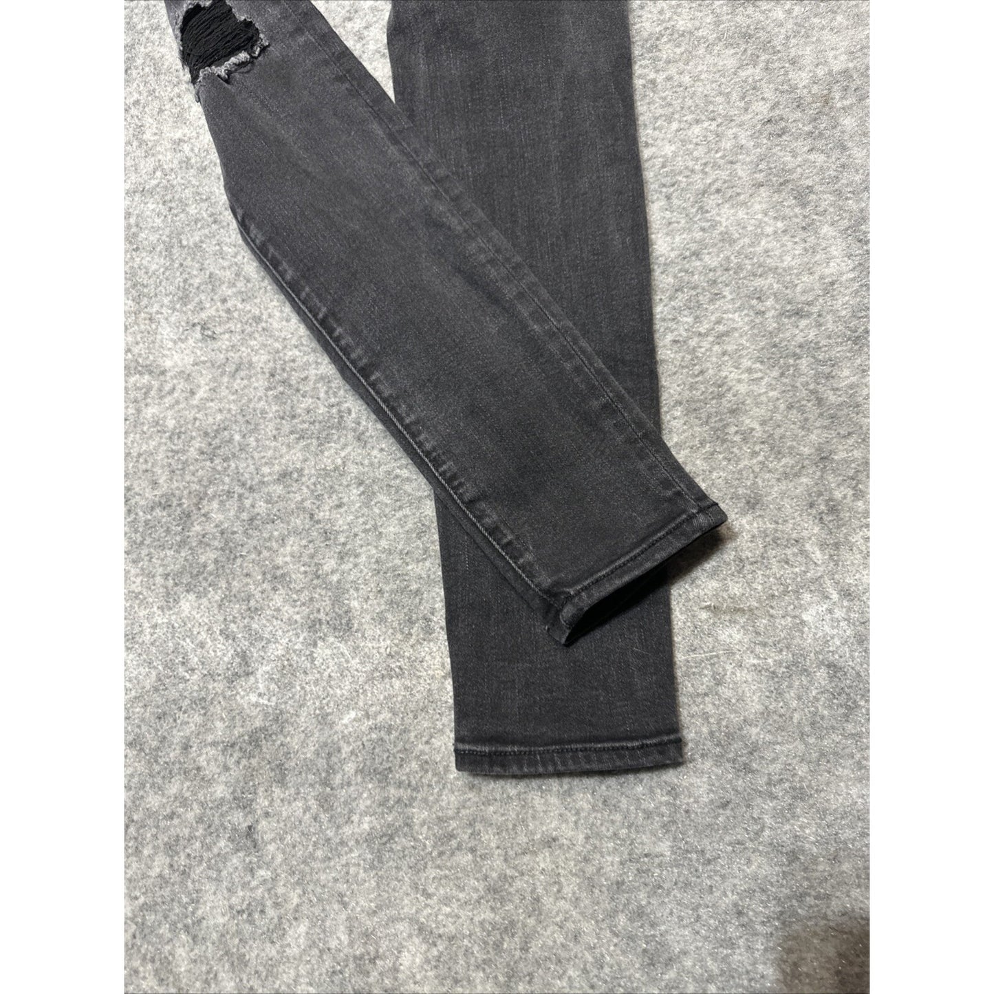 American Eagle Next Level Stretch Women's Distressed Jegging Size 4L Long Black