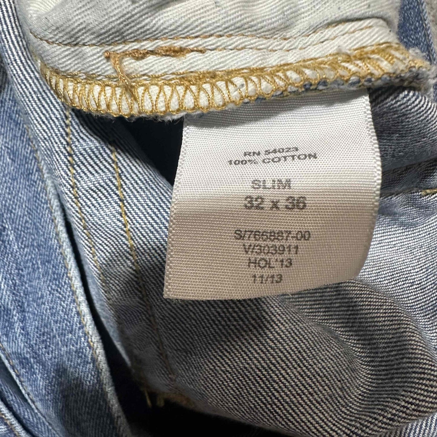 Gap 1969 Men's Slim Jeans Size 32x36 Blue Faded Wash Denim