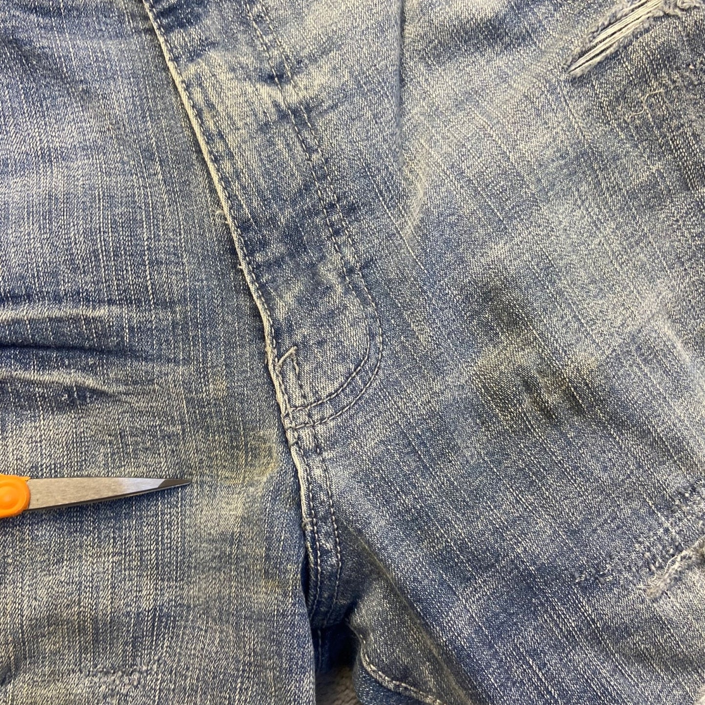 Jordan Craig Men's Distressed Straight Jeans 38x32 Blue Light Wash Hip Denim