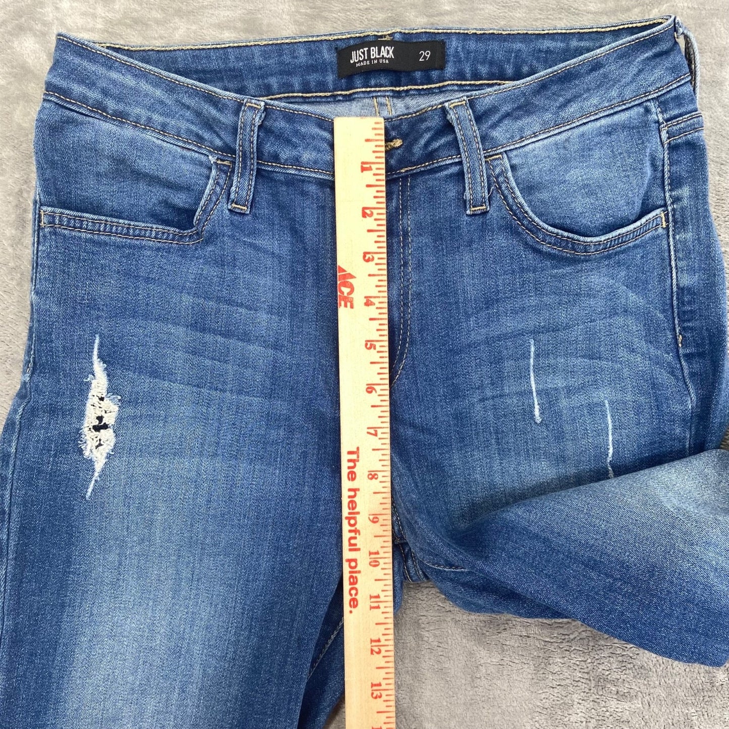 Just Black Women's Distressed Skinny Jeans Size 29 Blue Denim