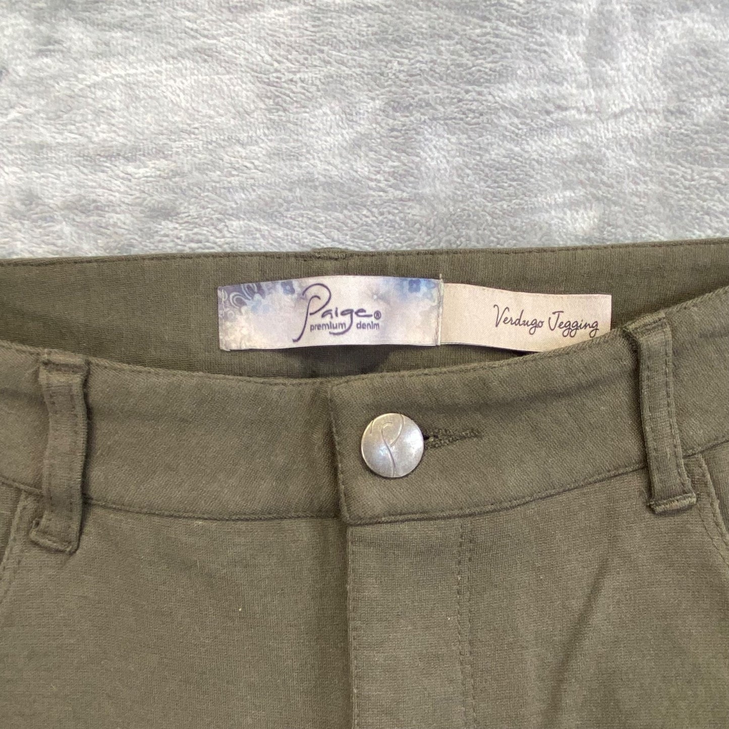 Paige Verdugo Jegging Women's Size 29 Olive Skinny Pants Rayon Blend