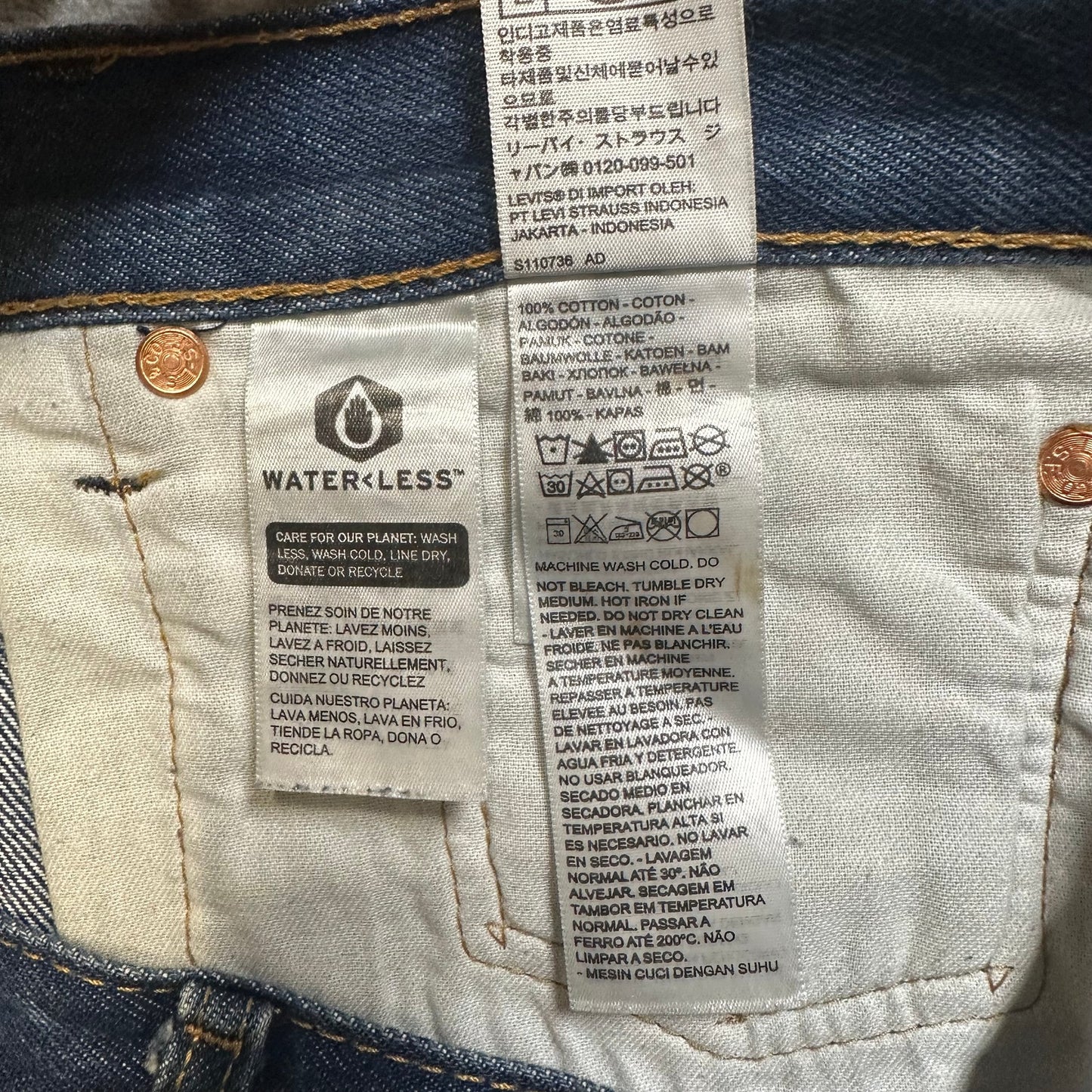 Levi's Straight Jeans Men's Size 38x32 Blue Denim