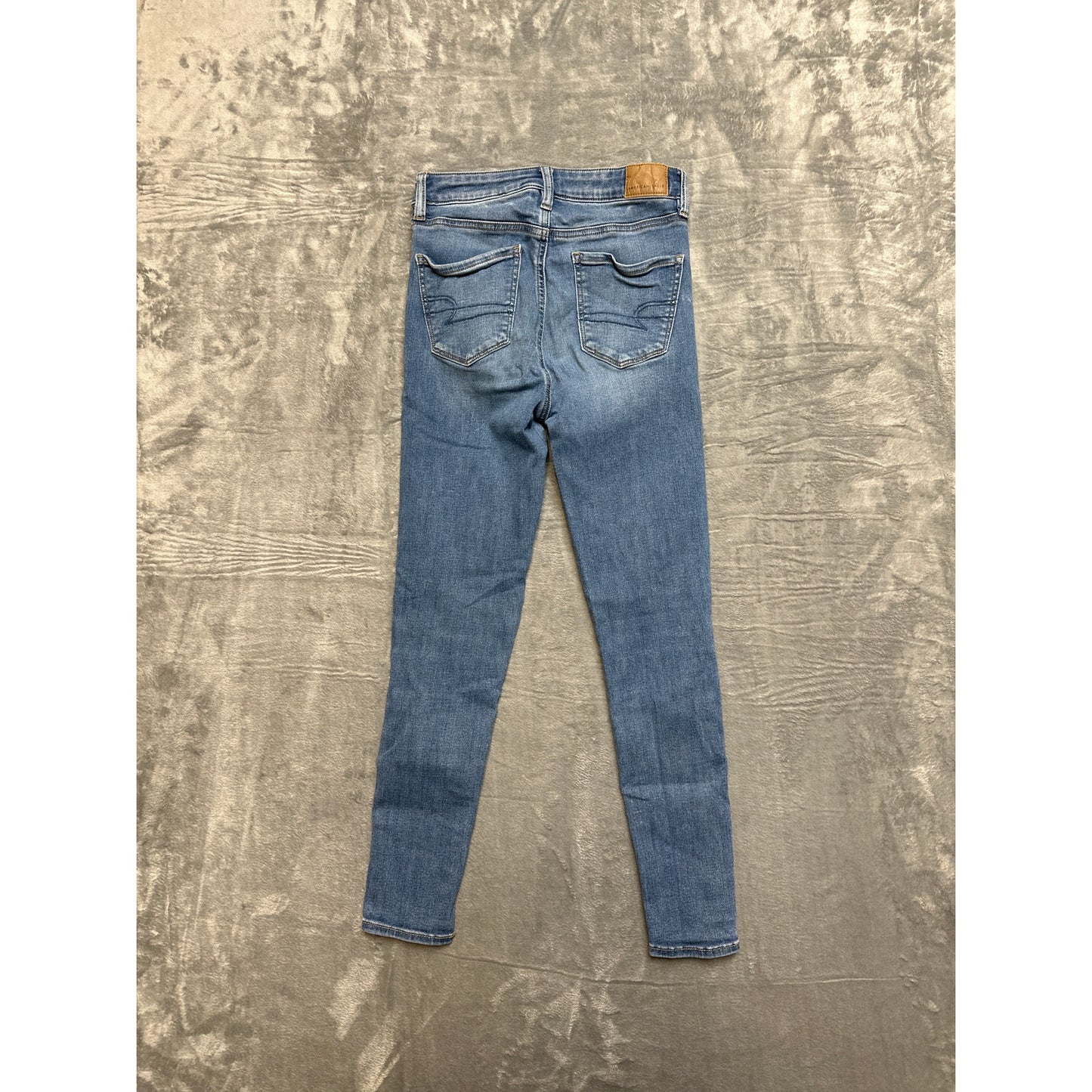American Eagle Super Hi-Rise Jegging Skinny Jeans Women's Size 0 Short Blue Denim