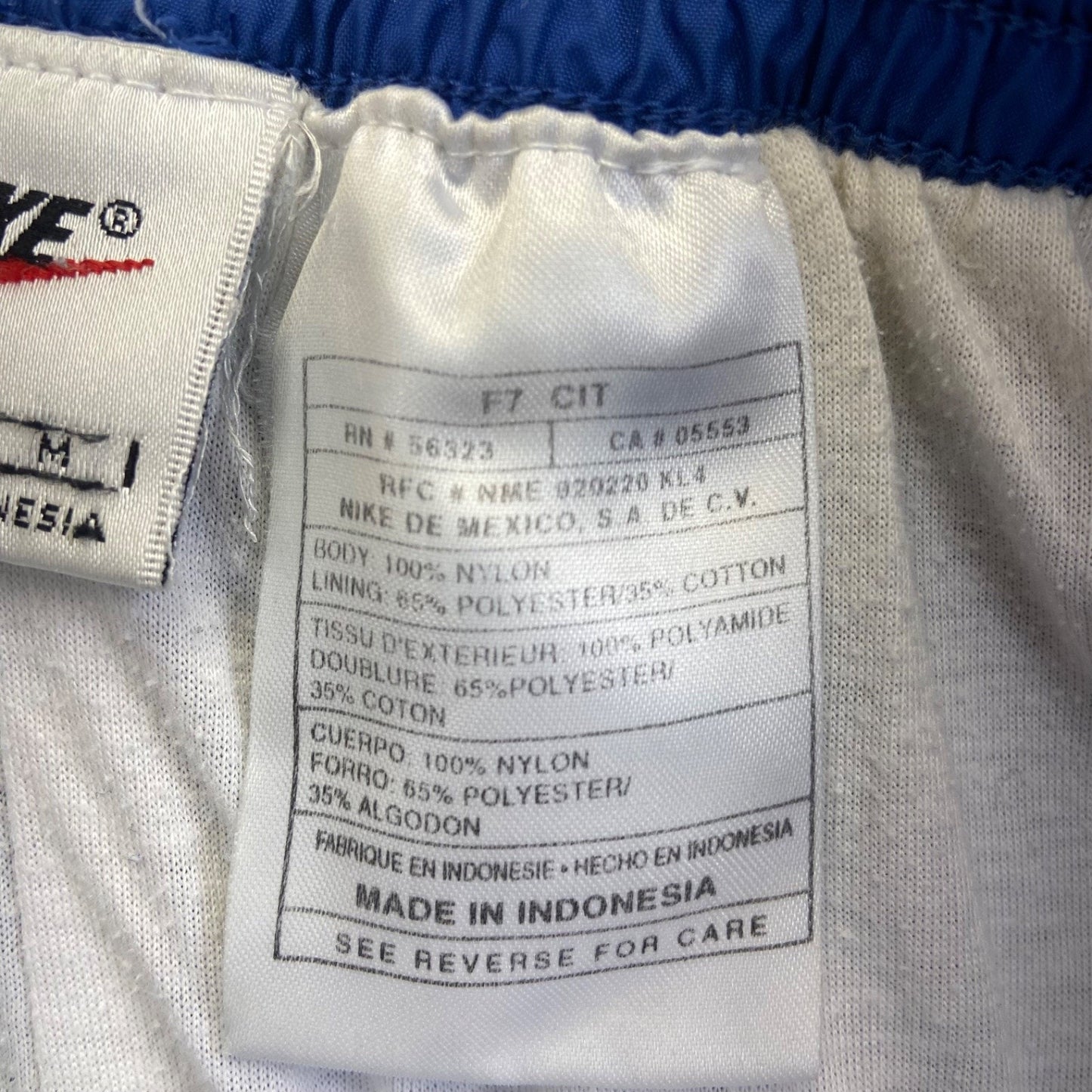 Vintage Nike Men's Lined Track Pants Size M Blue Elastic Waist Nylon