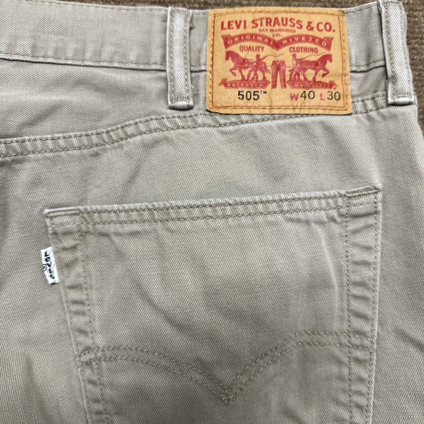Levi's 505 Regular Fit Mens Jeans Size 40x30 Tan Denim