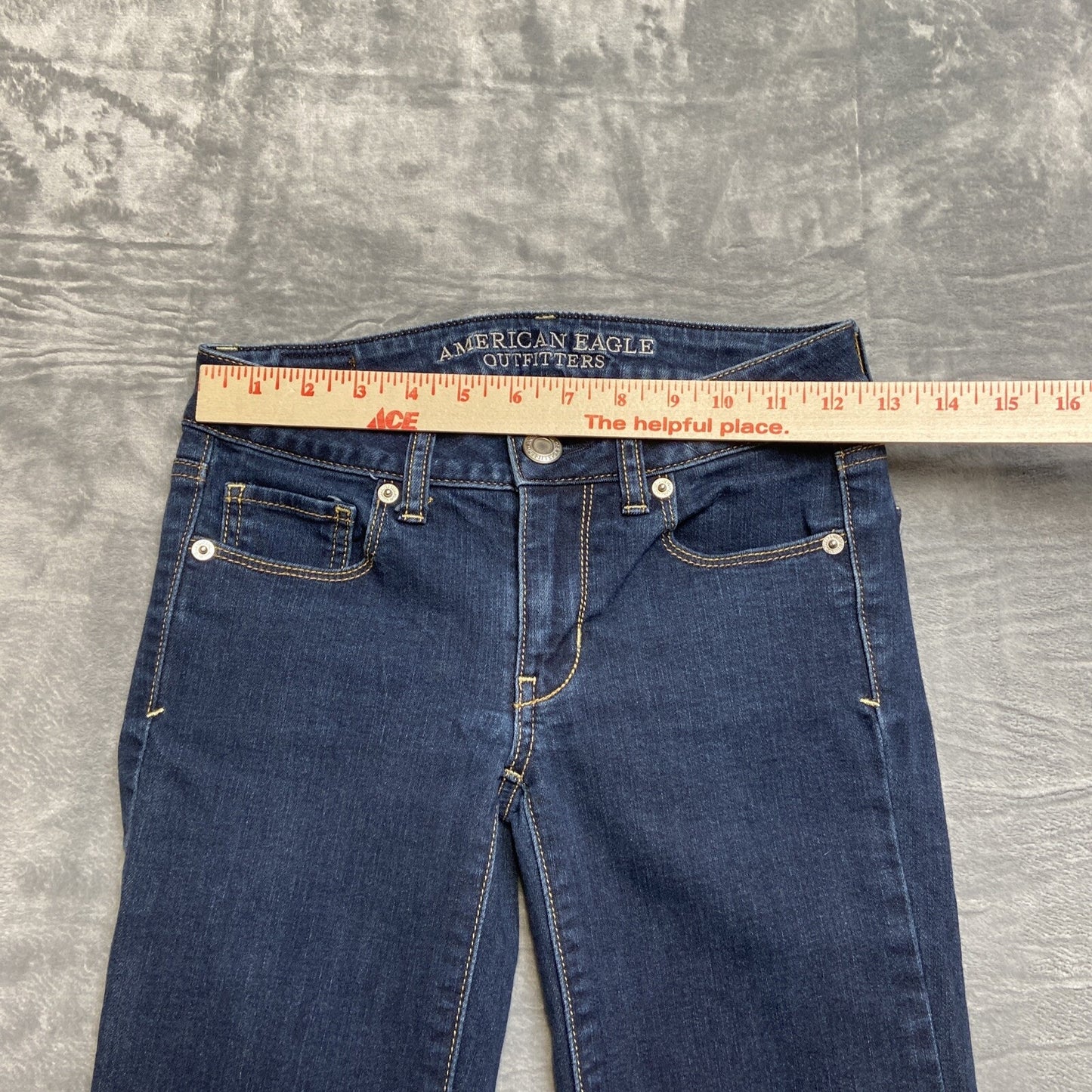 American Eagle Super Stretch Skinny Jean Women’s Size 00 Short Dark Blue Denim