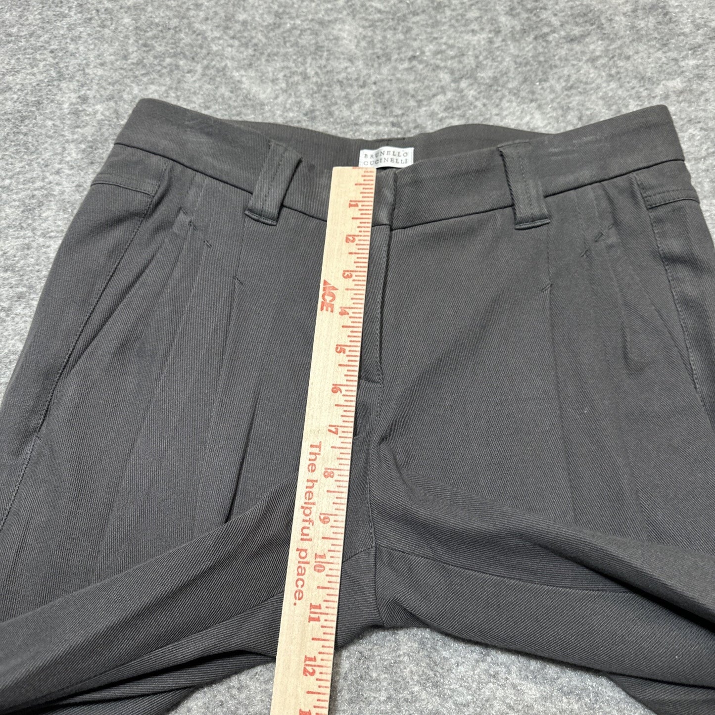 GUNEX by BRUNELLO CUCINELLI Women’s Chinos Size 4 Gray Dark Wash Pleated Pants