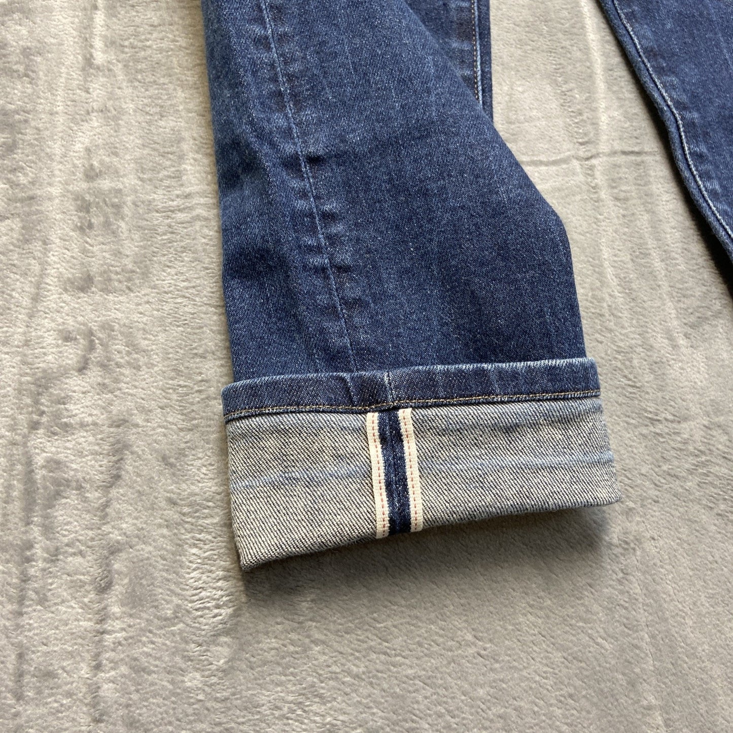 Uniqlo Kaihara Selvedge Slim Straight Jeans Women's Size 28 Dark Blue