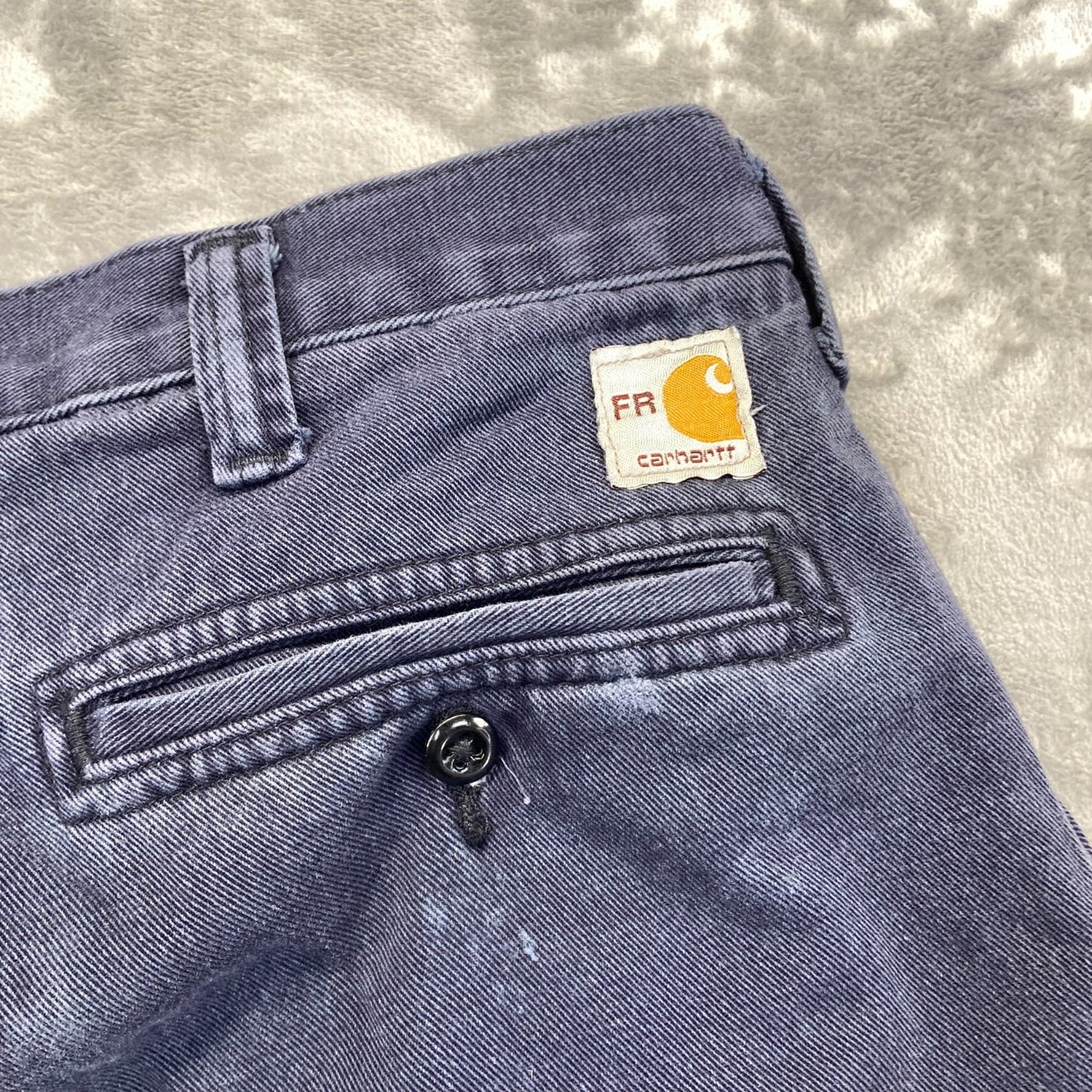 Carhartt FR Work Pants Men's 38x30 Blue Cotton Blend