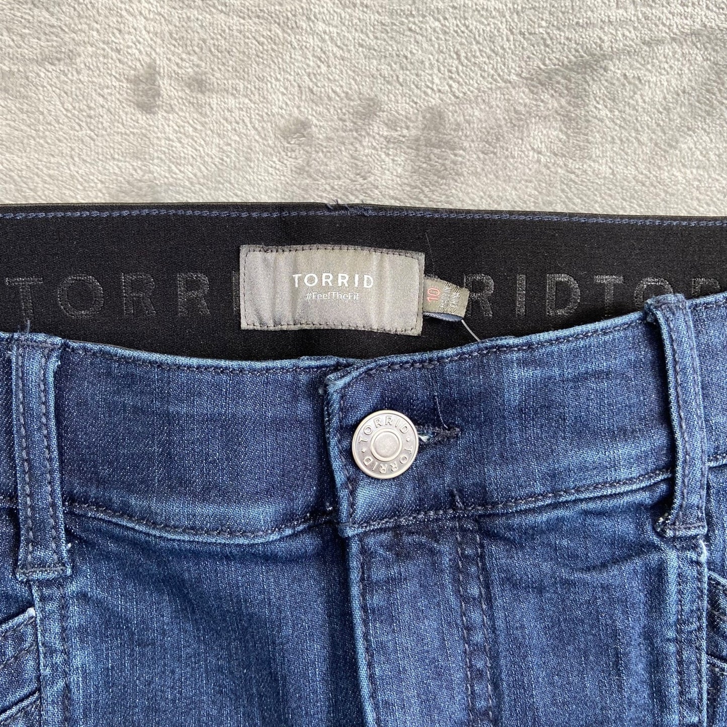 Torrid Women's Bermuda Denim Shorts Size 10 Blue Dark Wash Denim Summer