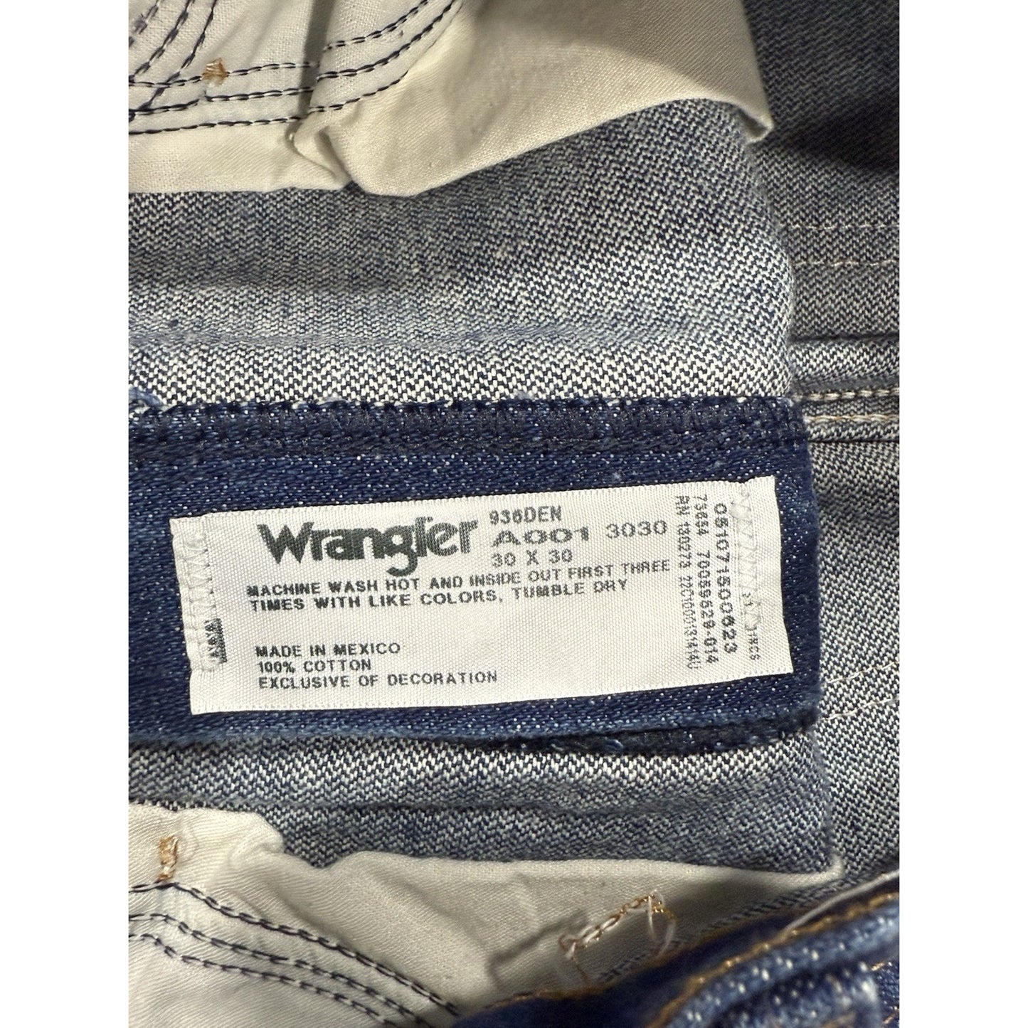 Wrangler Jeans Mens 30x30 Blue Denim Pants Cowboy Cut 936DEN Western