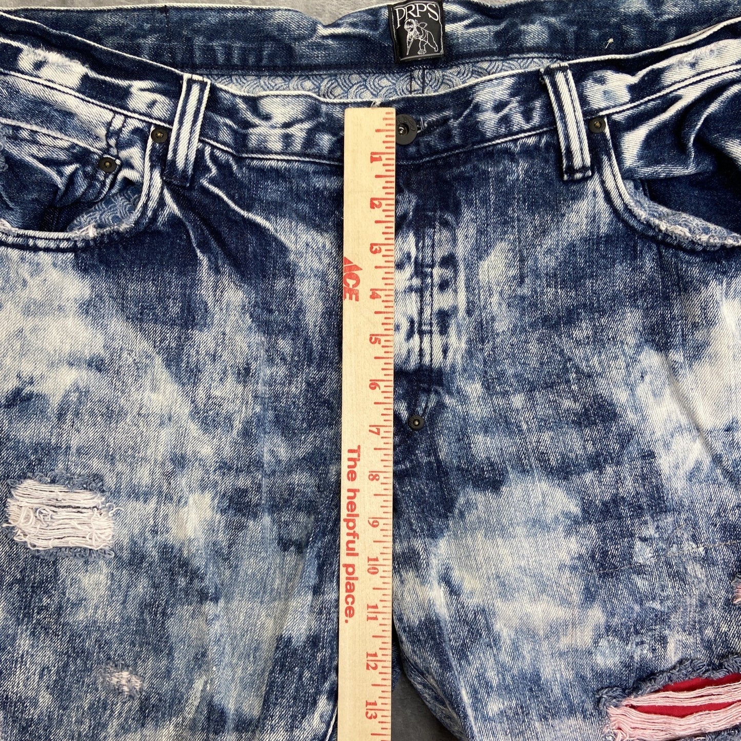 PRPS Distressed Straight Jeans Men's Size 40 Blue Denim