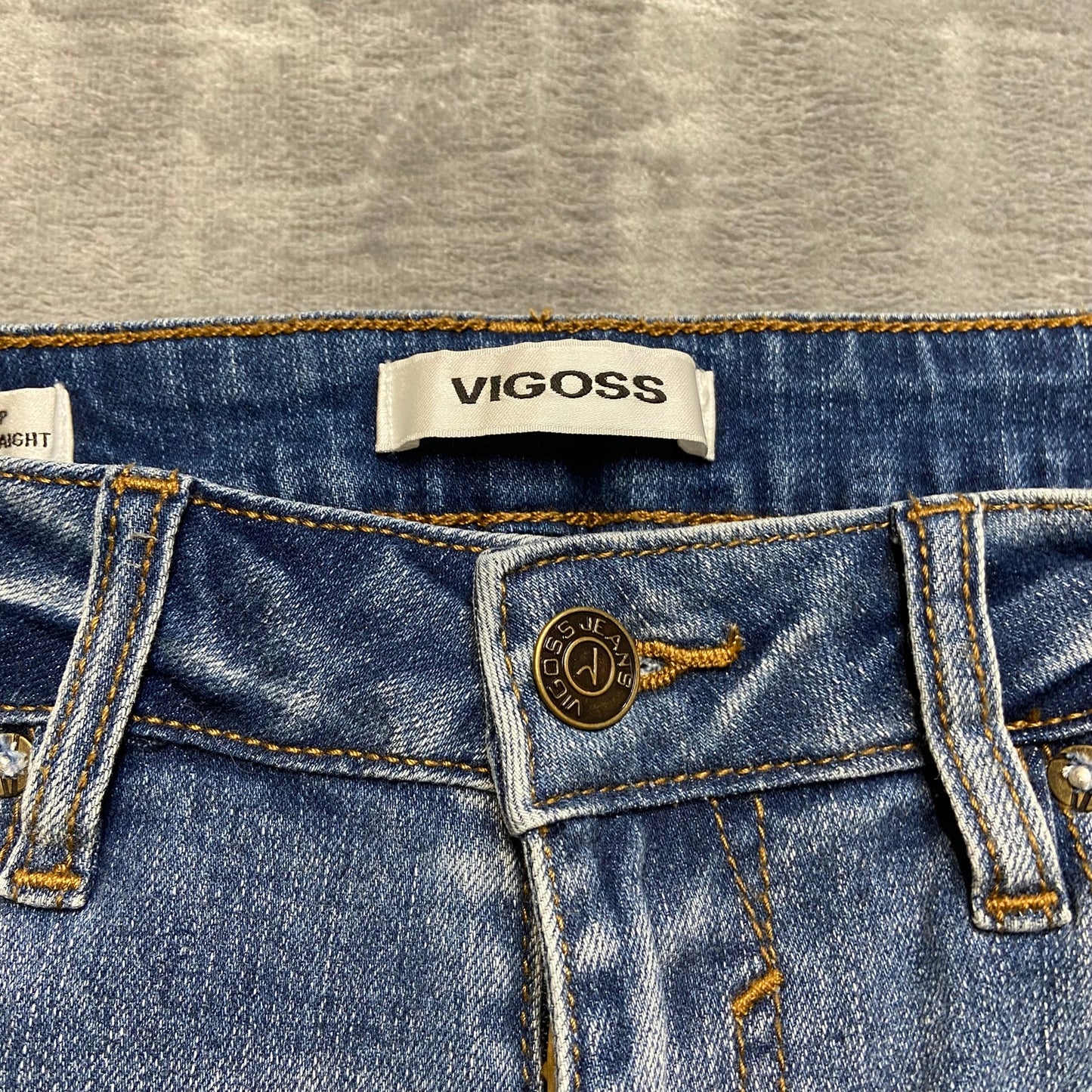 Vigoss Stevie Crop Straight Jeans Women's Size 28 Blue Faded Denim