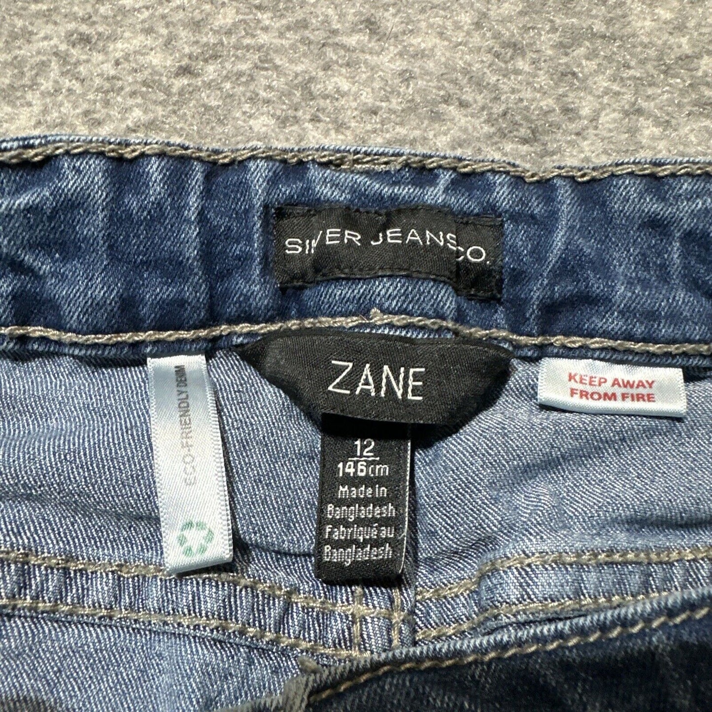 Silver Jeans Zane Youth Boys Adjustable Waist Jeans Sz 12 Blue Med Wash Denim