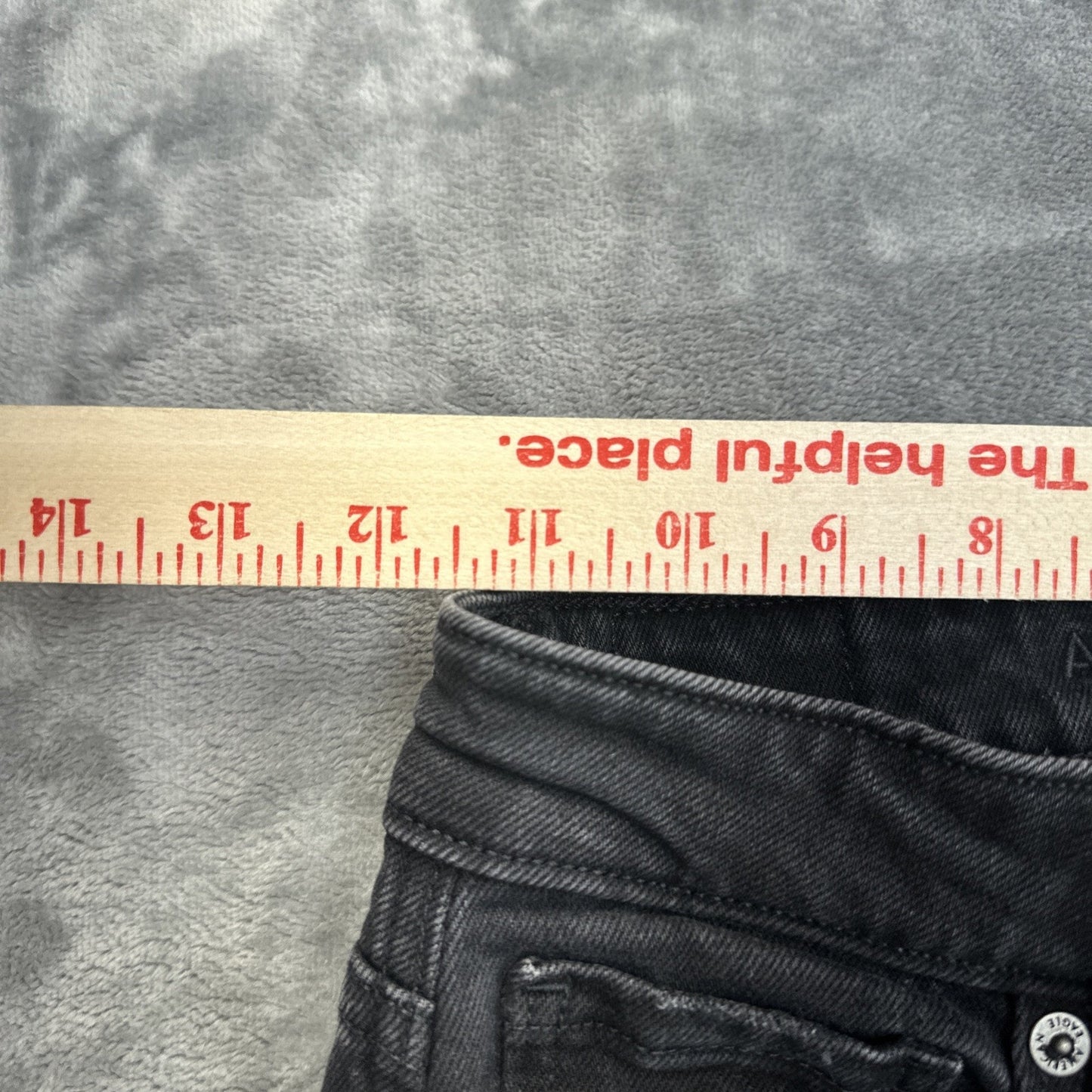 American Eagle Stretch Distressed Mom Jeans Women's Size 00 R Black Denim