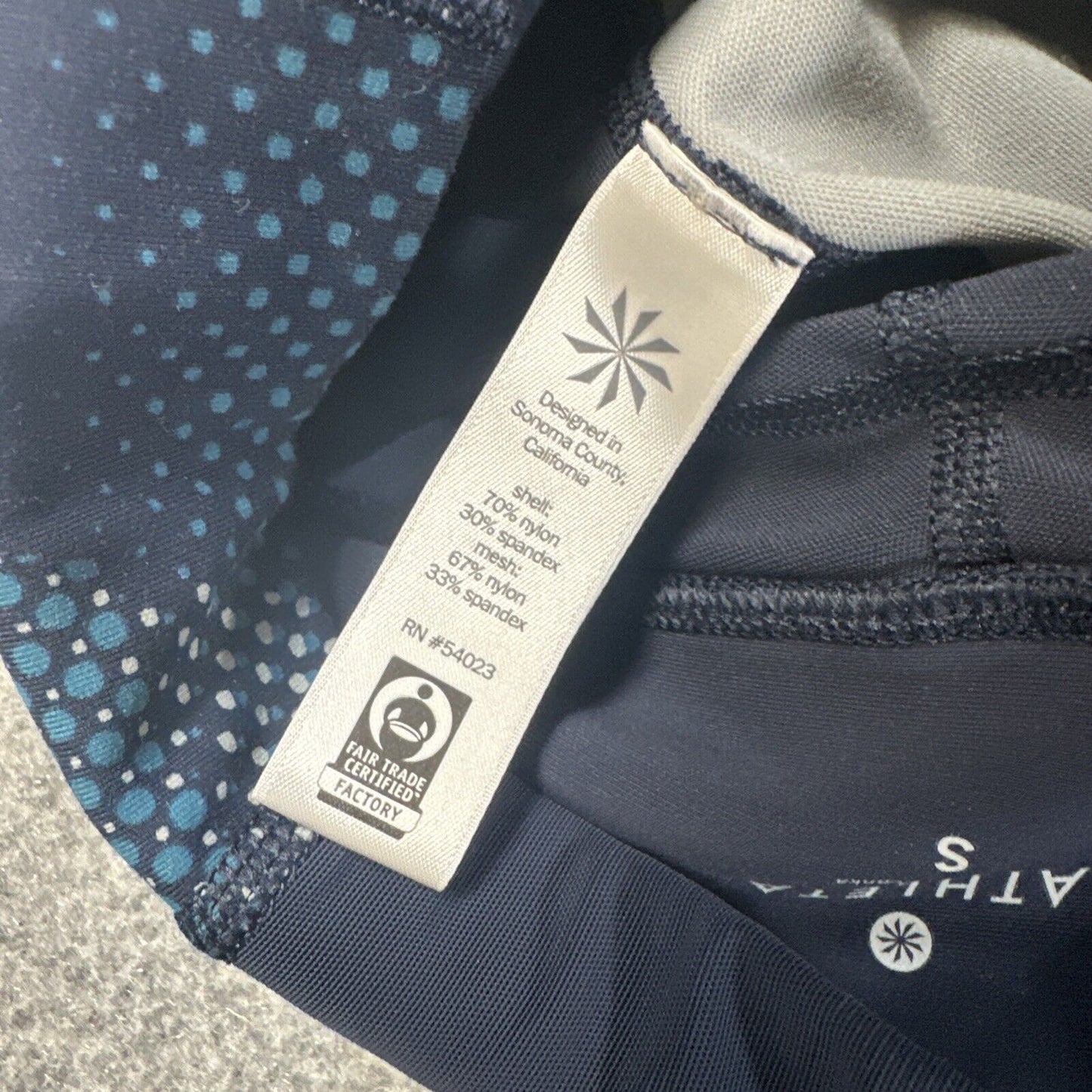 Athleta High Rise Leggings Yoga Pants Women's Size S Blue Spotted Pocket