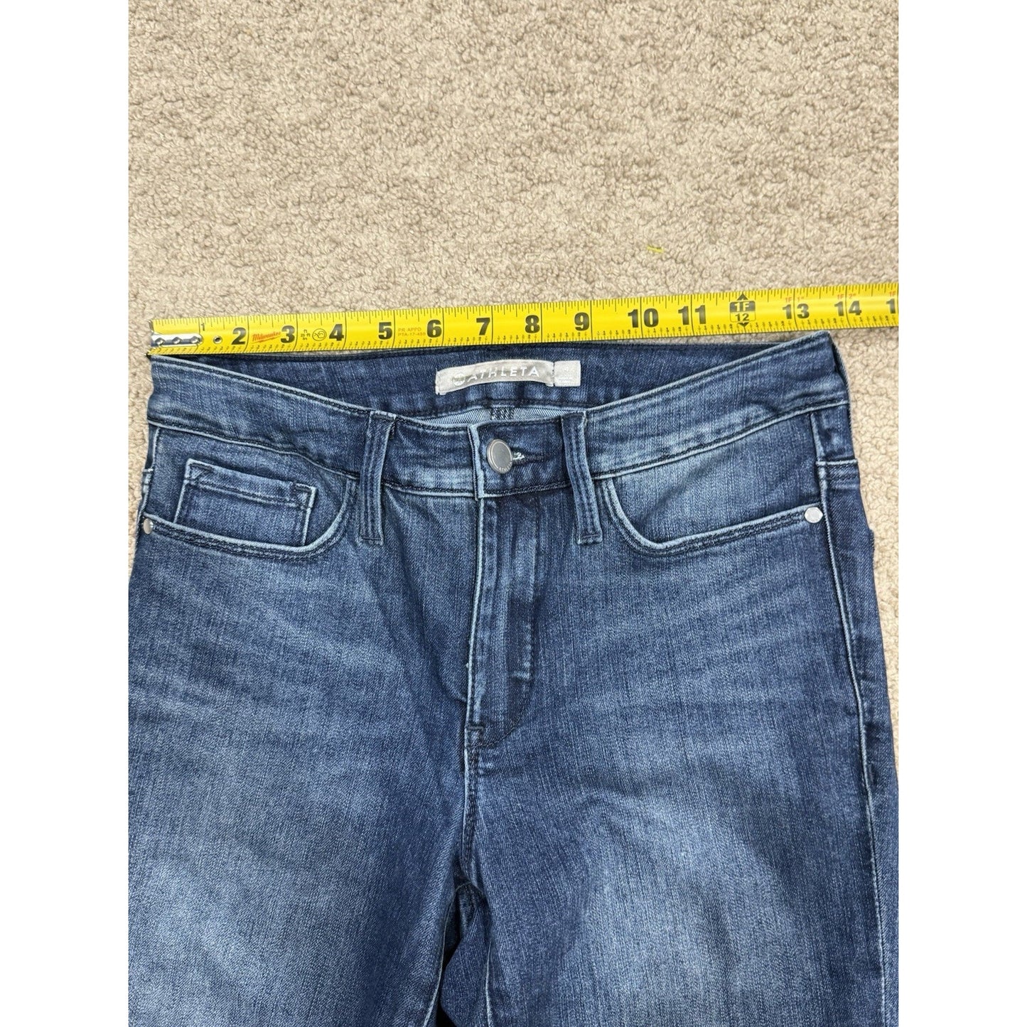 Athleta Sculptek Jeans Stretch Denim Ankle Skinny Dark Blue Wash Women’s Size 4