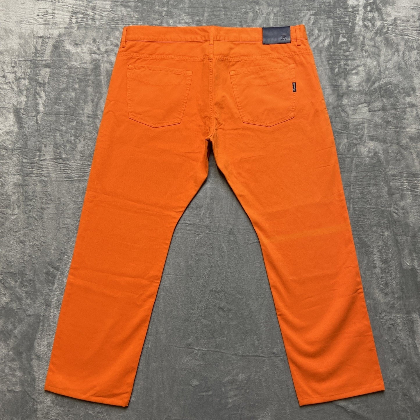 New Faconnable Comfort Fit Straight Jeans Men's Size 40 Blaze Orange