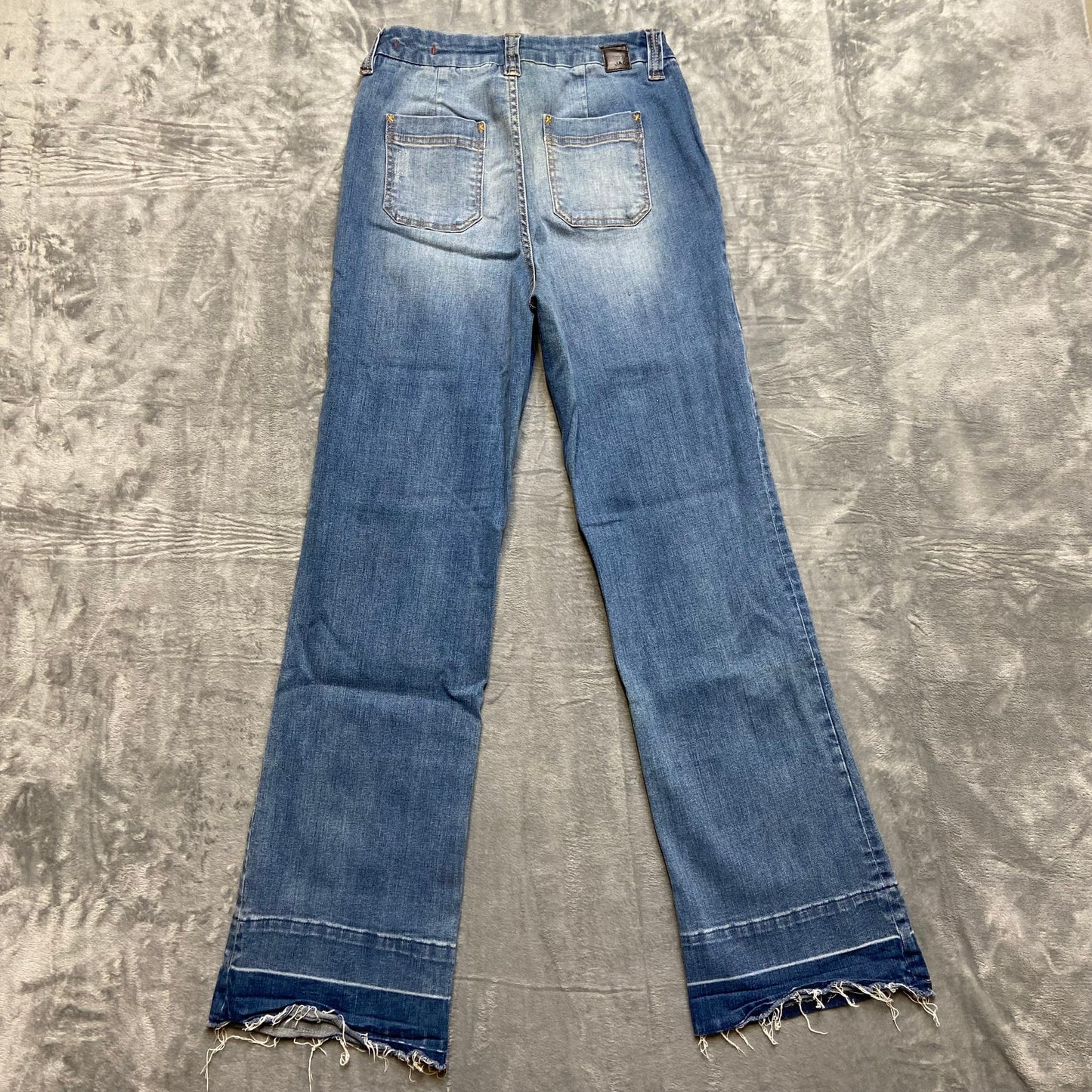 Jag Jeans High Rise Flare Jeans Women's Size 8 Blue Denim Medium Wash Distressed
