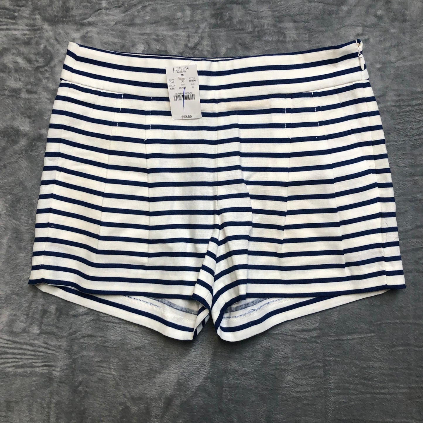 New J.Crew Linen Shorts Women's Size 0 Pinstripe Blue White