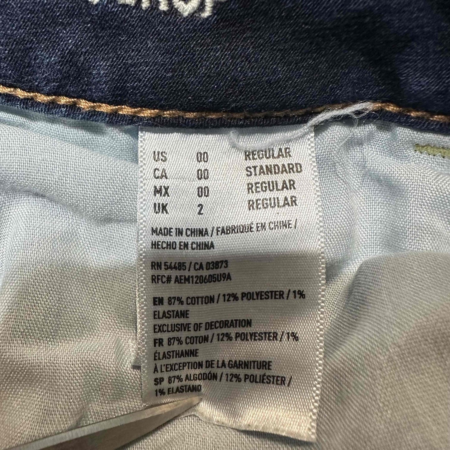 American Eagle Women's Super Stretch Crop Jeans Jegging Size 00 Regular Blue