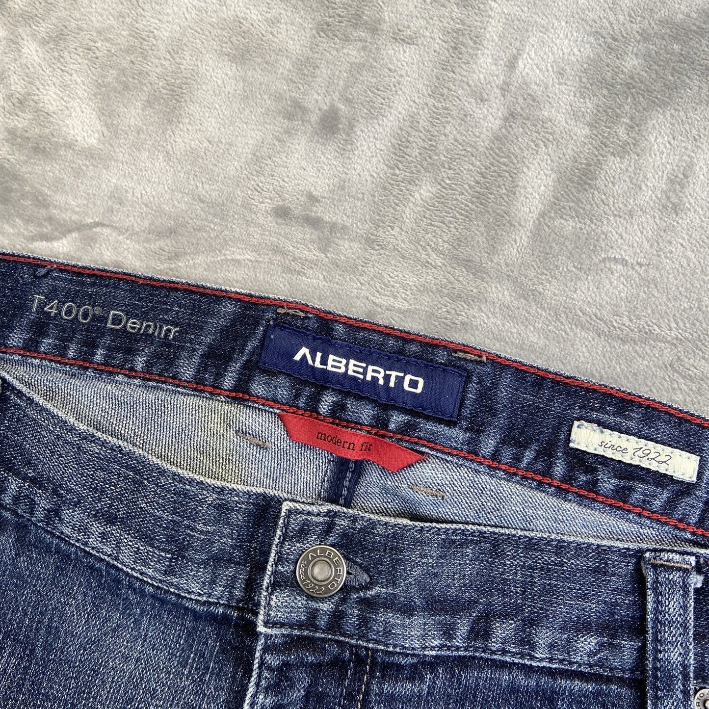 Alberto Modern Fit Straight Jeans Men's Size 40x34 Blue Denim